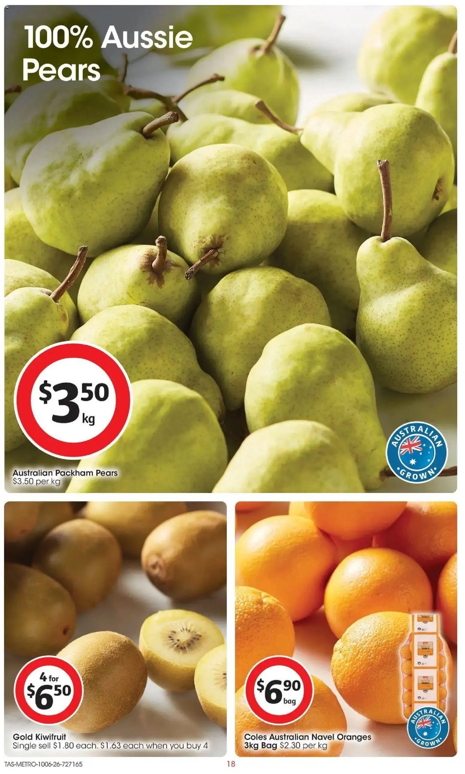 Coles catalogue - valid from 10.06.2026 | Page: 18 | Products: Oranges, Kiwifruit, Bag
