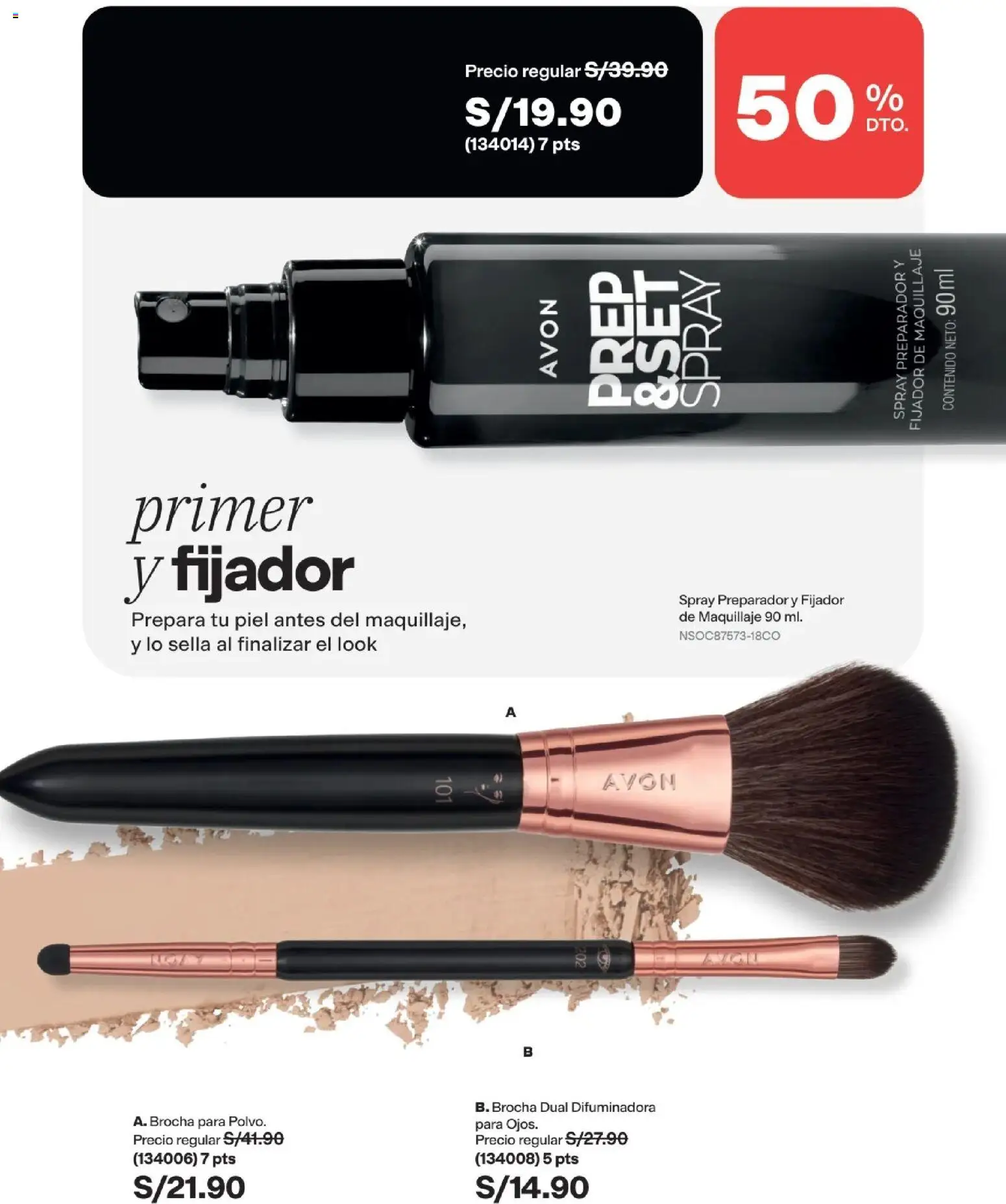 Catálogo Avon válido desde 22/07/2026 | Página: 40 | Productos: Brocha, Maquillaje