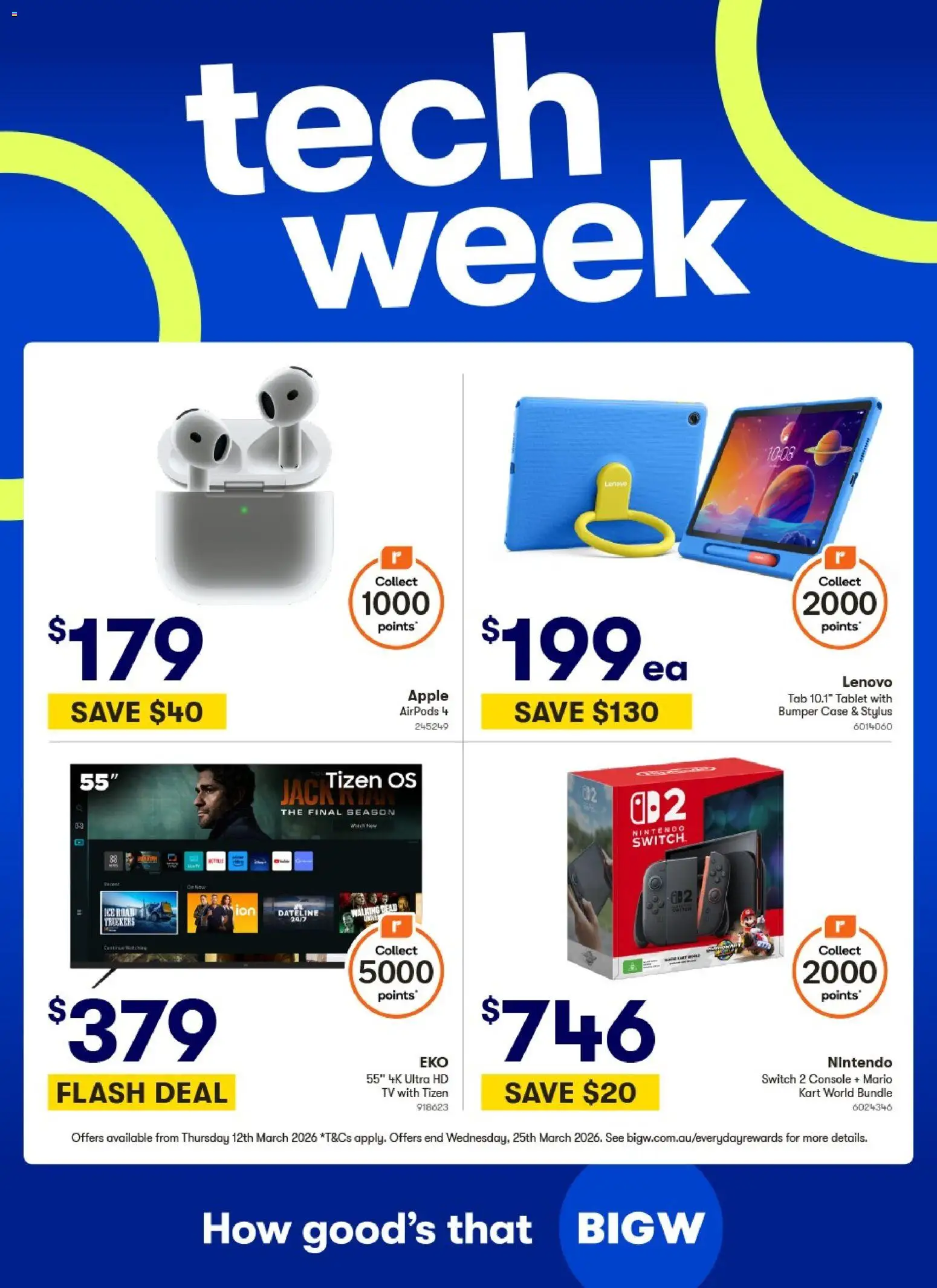 Big W catalogue - valid from 12.03.2026 | Page: 1 | Products: Watch, Tablet, Tv, Case