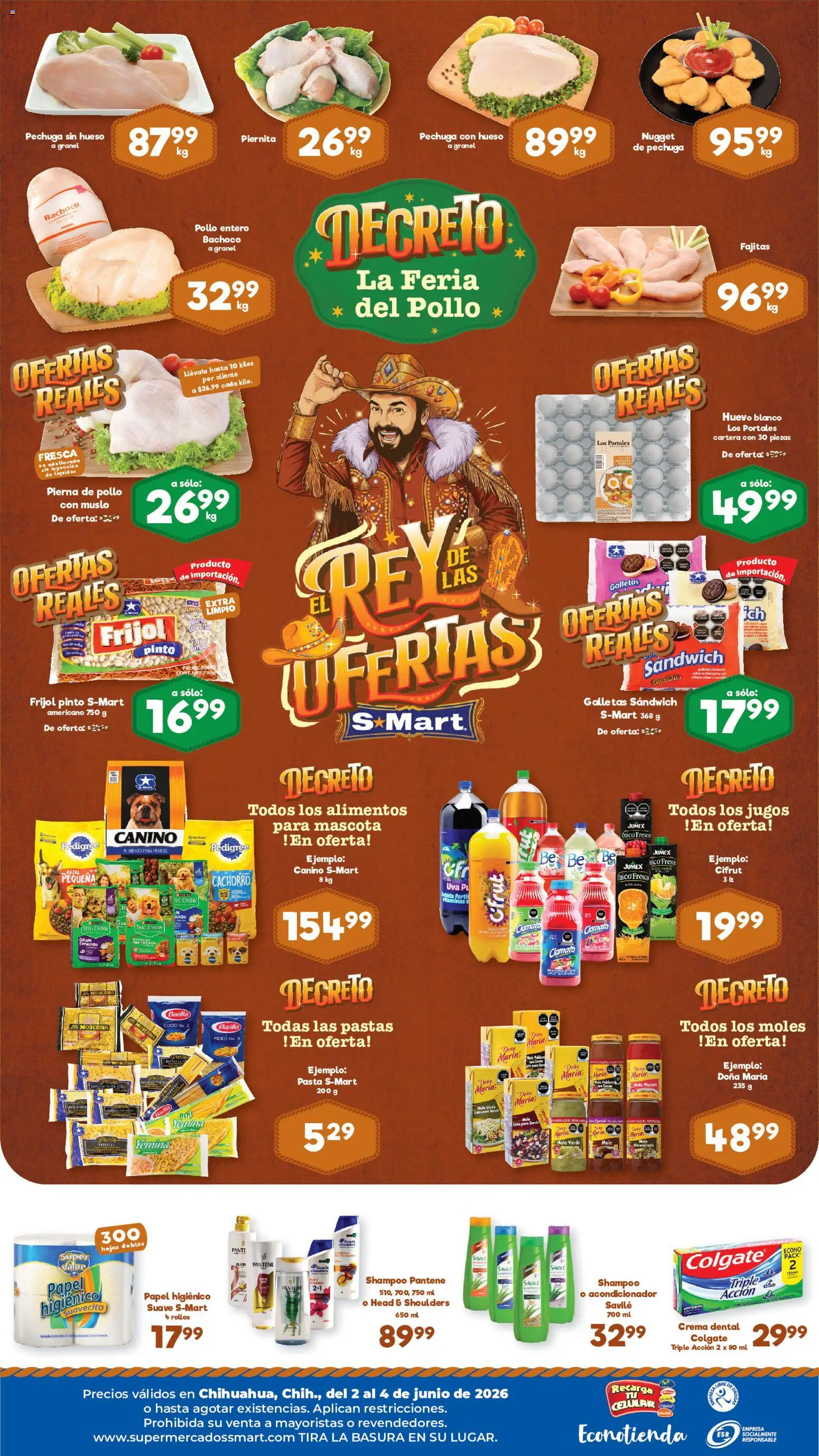 Nuevas ofertas de S-Mart válidas en toda la República Mexicana desde el 05.06.2026. ¡Encuentra las mejores ofertas en S-Mart folleto! | Página: 2 | Productos: Huevo, Jugo, Pasta, Acondicionador