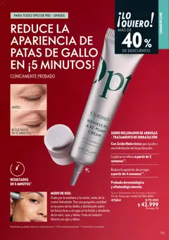 Oriflame catálogo 11 -  Vista previa de la revista de la tienda Oriflame valido desde el 01/08/2026 | Página: 105 | Productos: Crema, Sobre