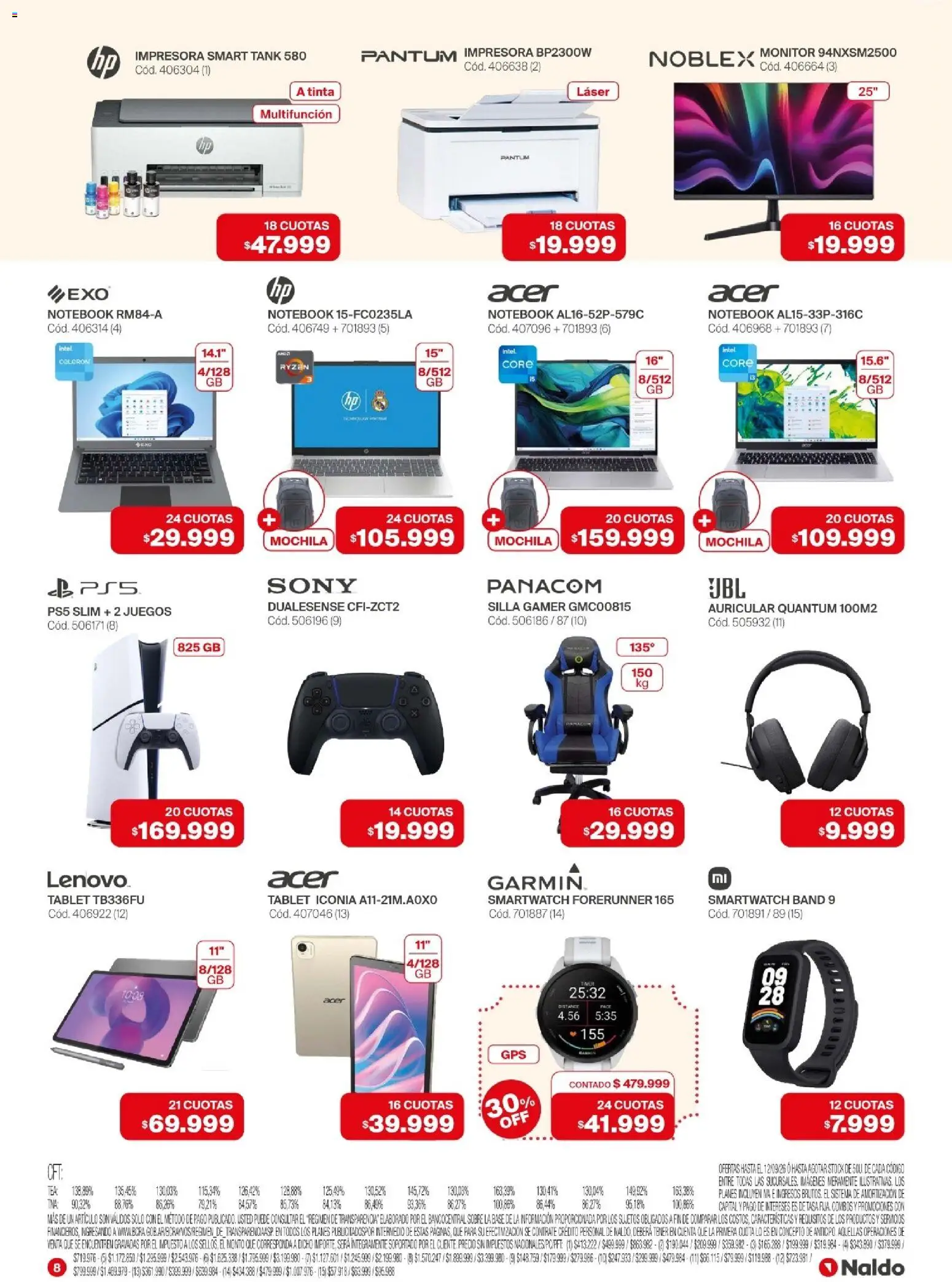 Naldo - Catálogo │ válido desde el 28/08/2026 | Página: 8 | Productos: Monitor, Silla gamer, Sobre, Mochila