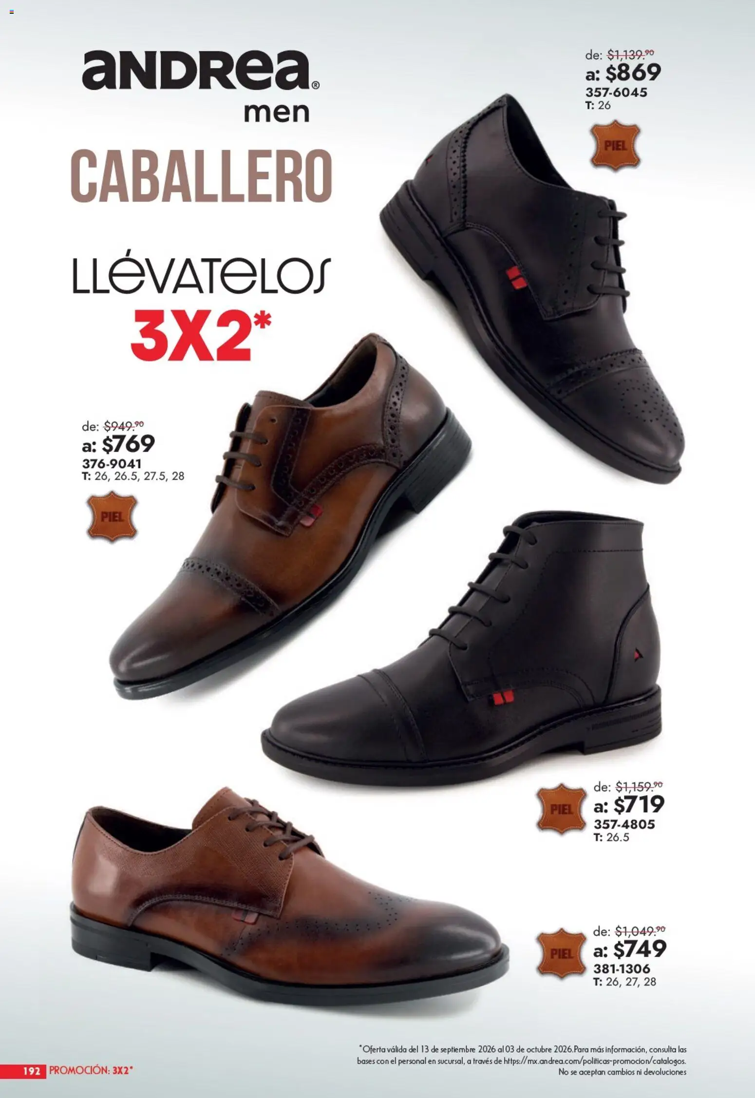 Nuevas ofertas de Andrea válidas en toda la República Mexicana desde el 13/09/2026. ¡Encuentra las mejores ofertas en Andrea catálogo Outlet! | Página: 192