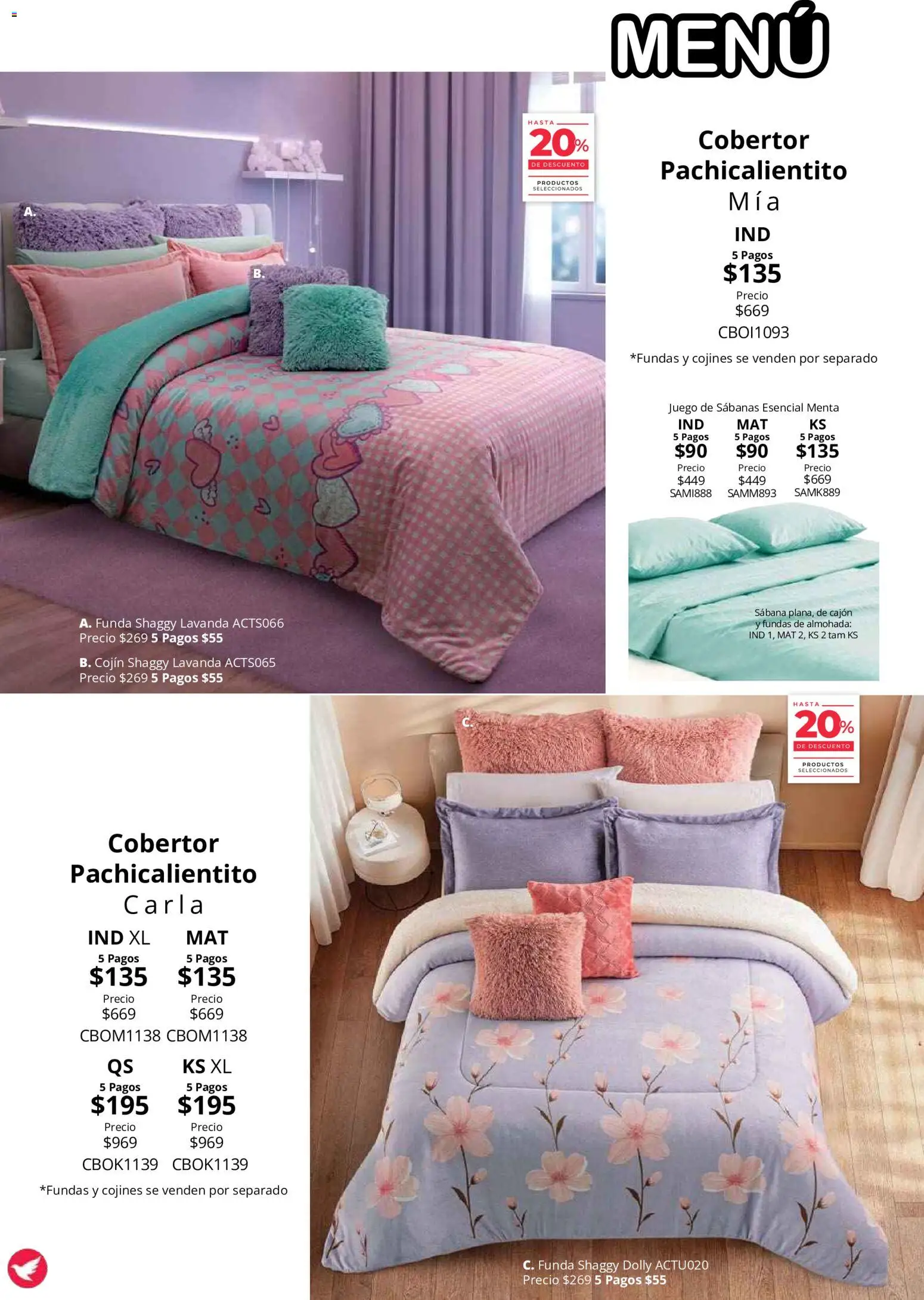 Nuevas ofertas de Colchas Concord válidas en toda la República Mexicana desde el 01/08/2026. ¡Encuentra las mejores ofertas en Colchas Concord catálogo Colección Cobertor! | Página: 29 | Productos: Cobertor, Funda, Almohada, Sabanas