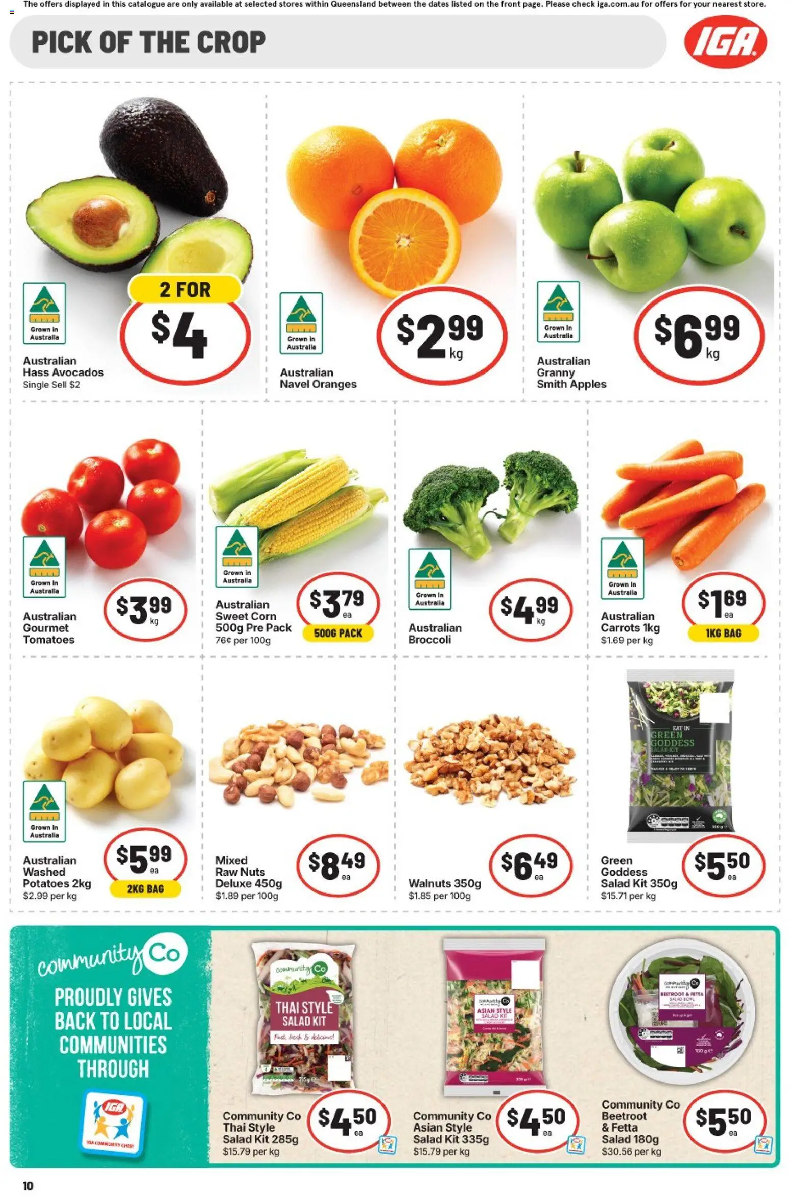 IGA catalogue - valid from 19/08/2026 | Page: 10 | Products: Walnuts, Apples, Oranges, Tomatoes