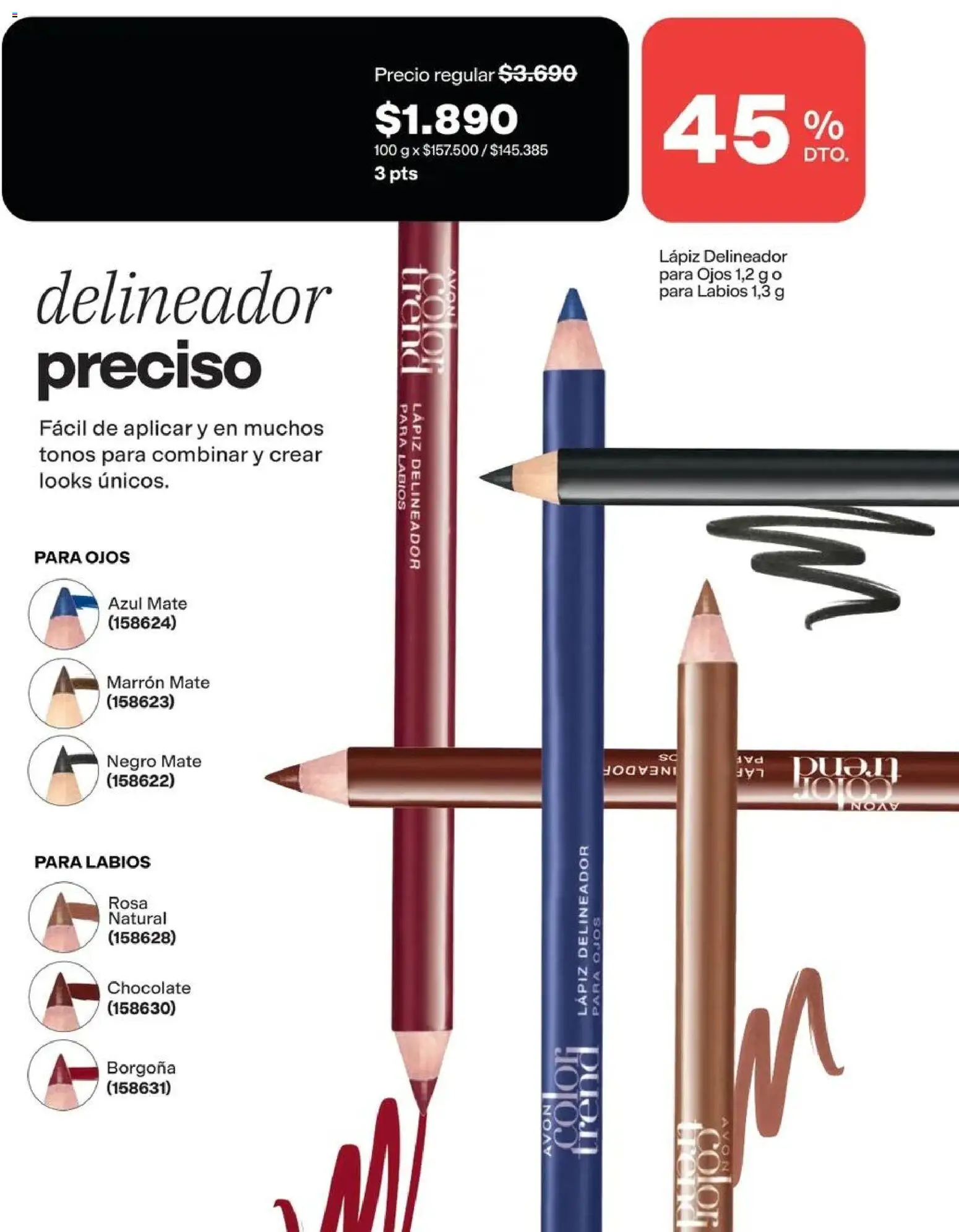 Catálogo Avon Campaña 13 │ válido desde el 31.08.2026 | Página: 10 | Productos: Mate, Delineador, Chocolate