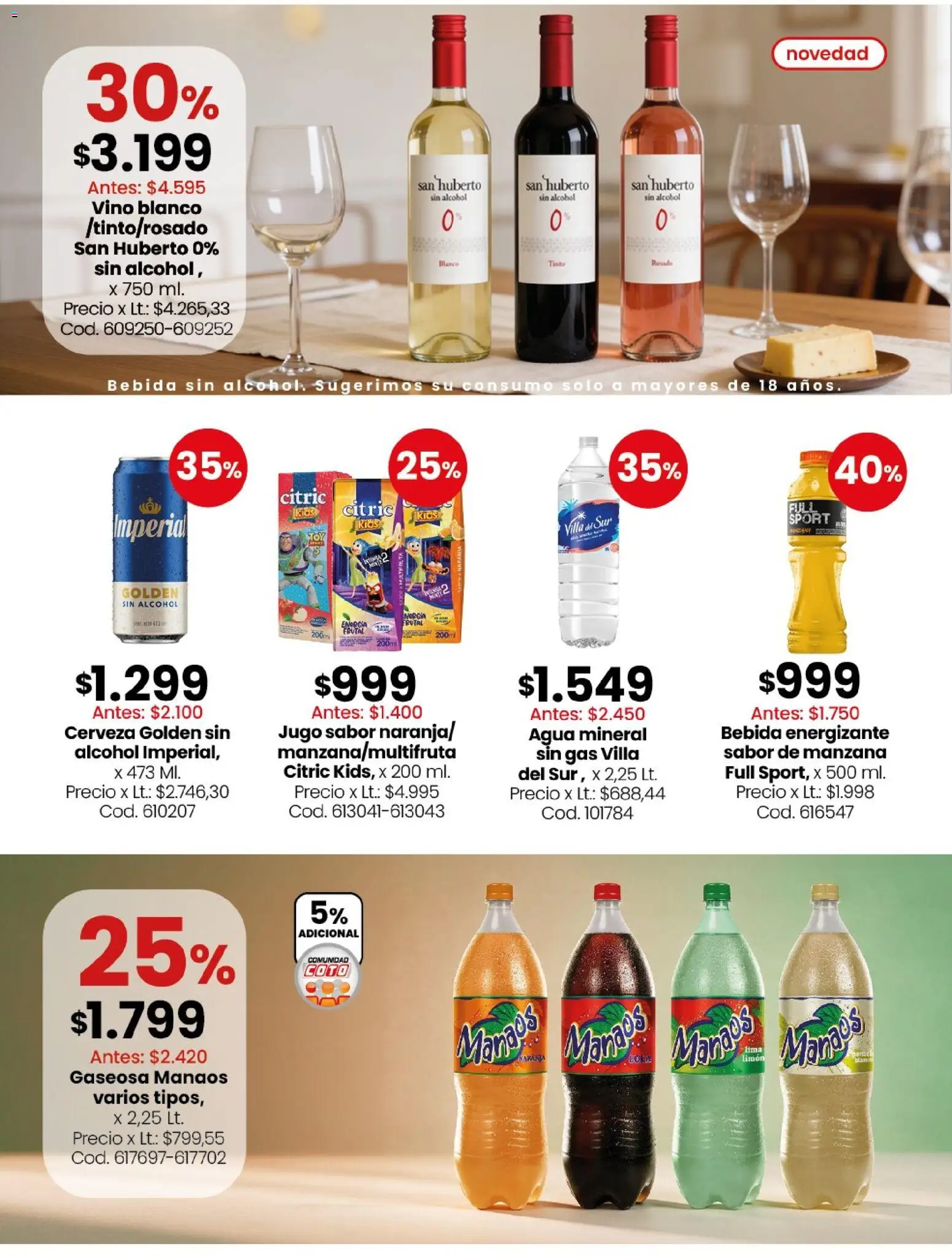 Coto - Almacén y bebidas │ válido desde el 31/08/2026 | Página: 7 | Productos: Gaseosa, Agua, Agua mineral, Cerveza