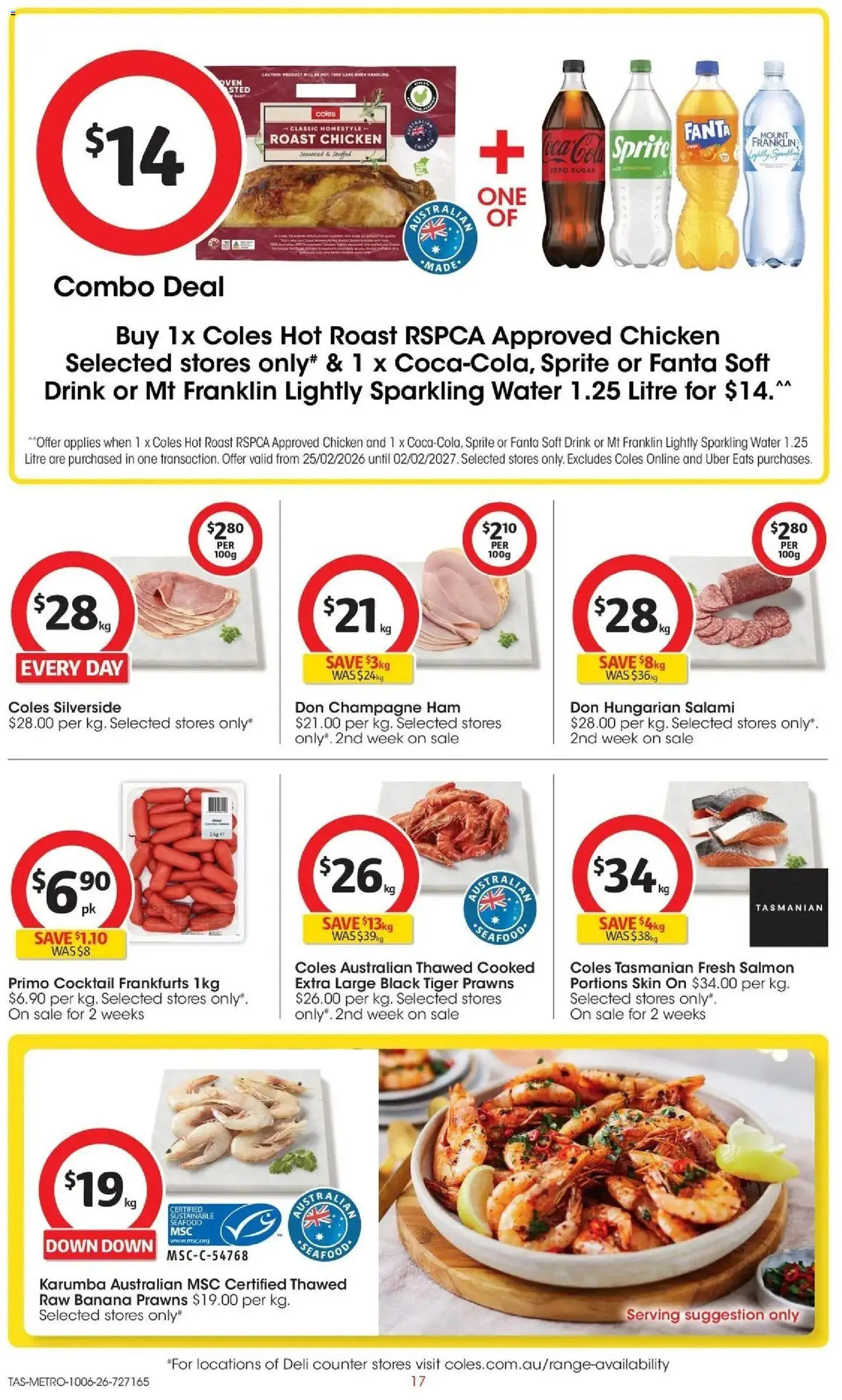 Coles catalogue - valid from 10.06.2026 | Page: 17 | Products: Salami, Ham, Salmon, Seafood