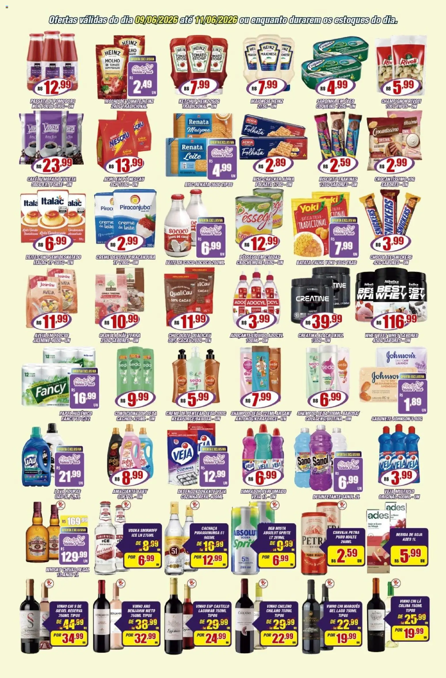 Violeta Supermercados Folheto - válido de 09.06.2026 | Página: 3 | Produtos: Maiô, Óleo, Aveia, Maionese