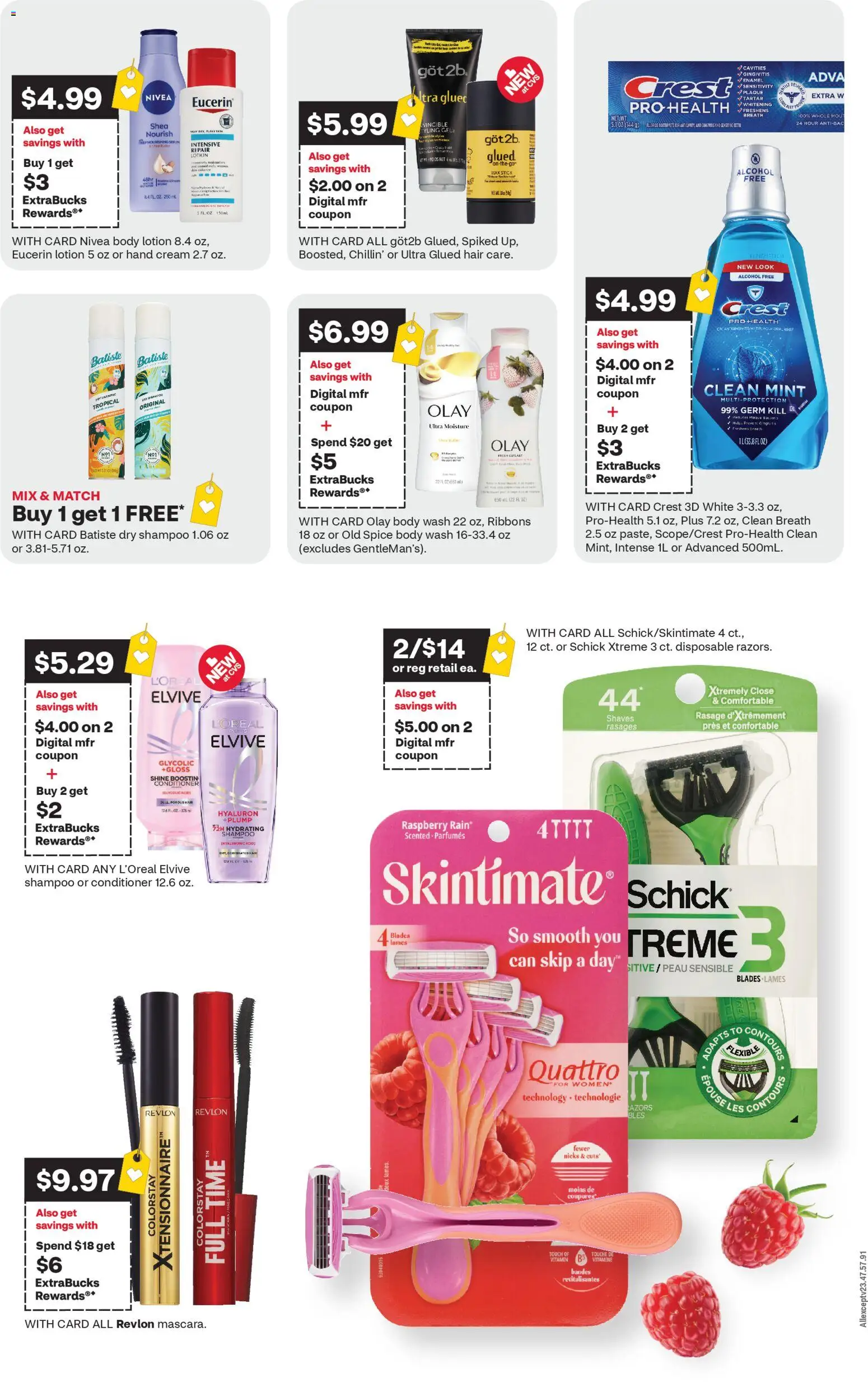 CVS Pharmacy Weekly Ad - WV - valid from 15.03.2026 | Page: 2 | Products: Shampoo, Hand cream, Cream, Raspberry