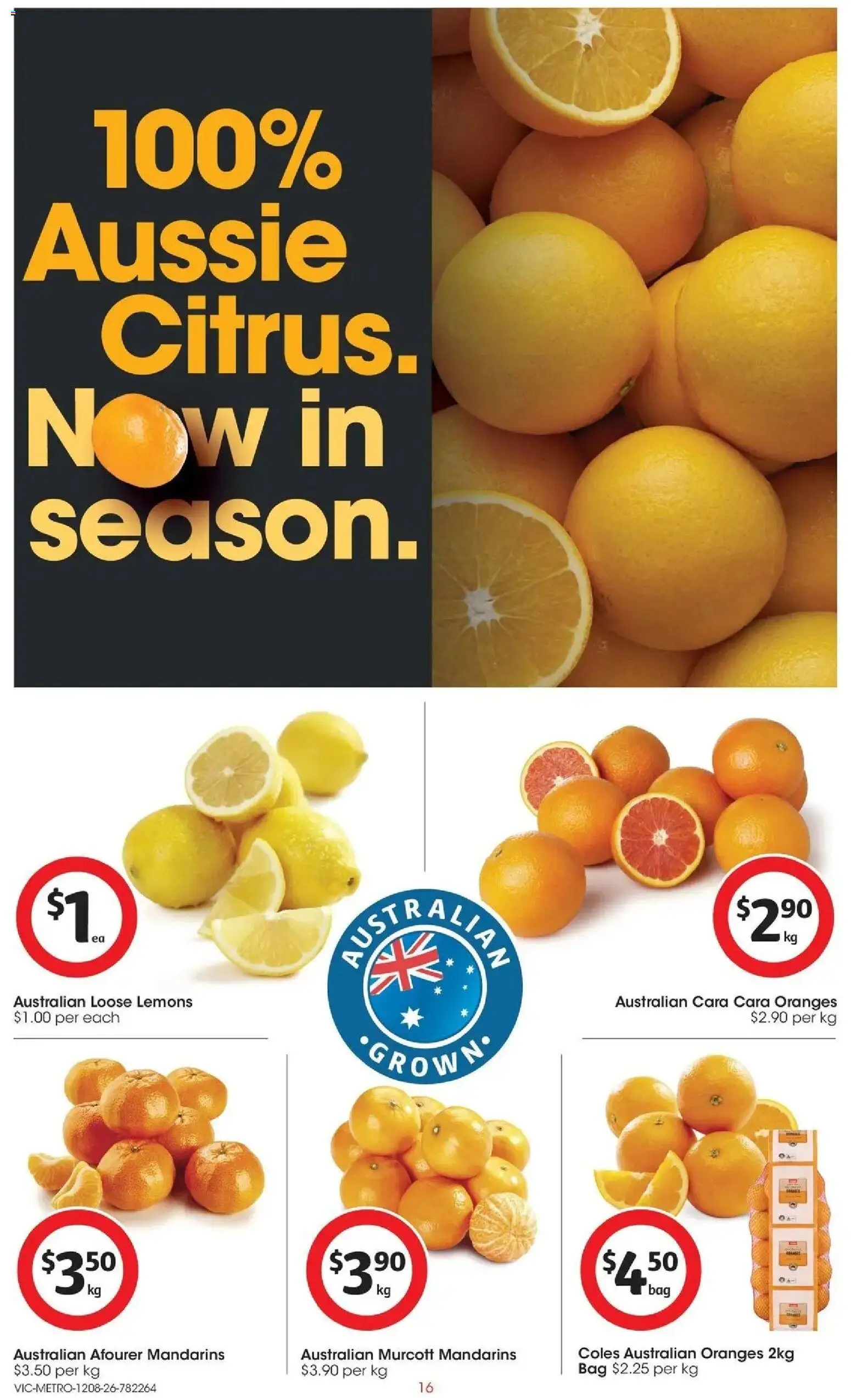 Coles catalogue - valid from 12/08/2026 | Page: 16 | Products: Oranges, Lemon, Bag, Lemons