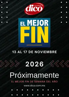 Vista previa de Muebles Dico Buen Fin aviso, nuevo folleto de la tienda, válido en México a partir del 29/10/2026