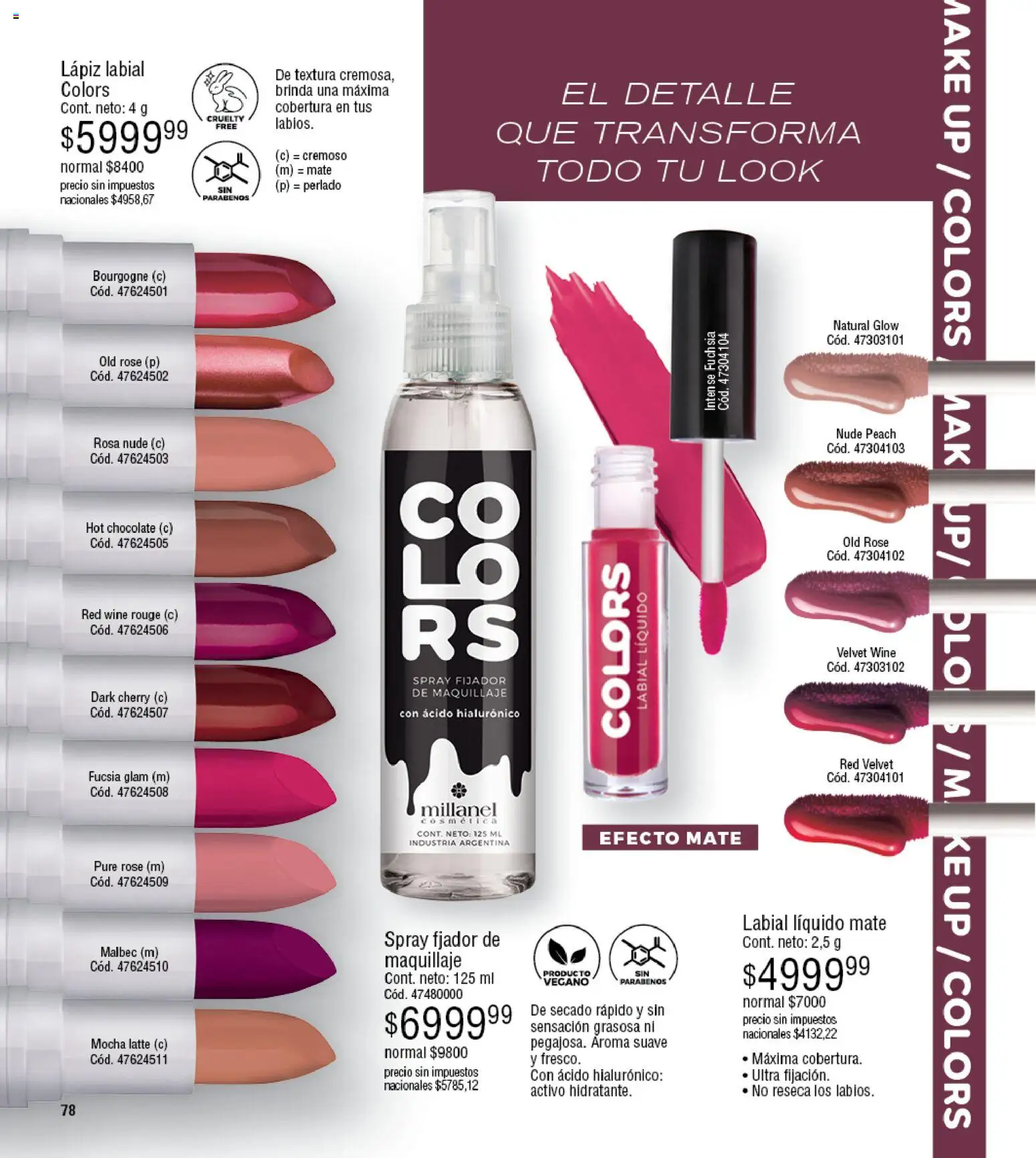 Millanel - Catálogo │ válido desde el 25.05.2026 | Página: 78 | Productos: Mate, Lápiz labial, Fijador, Chocolate