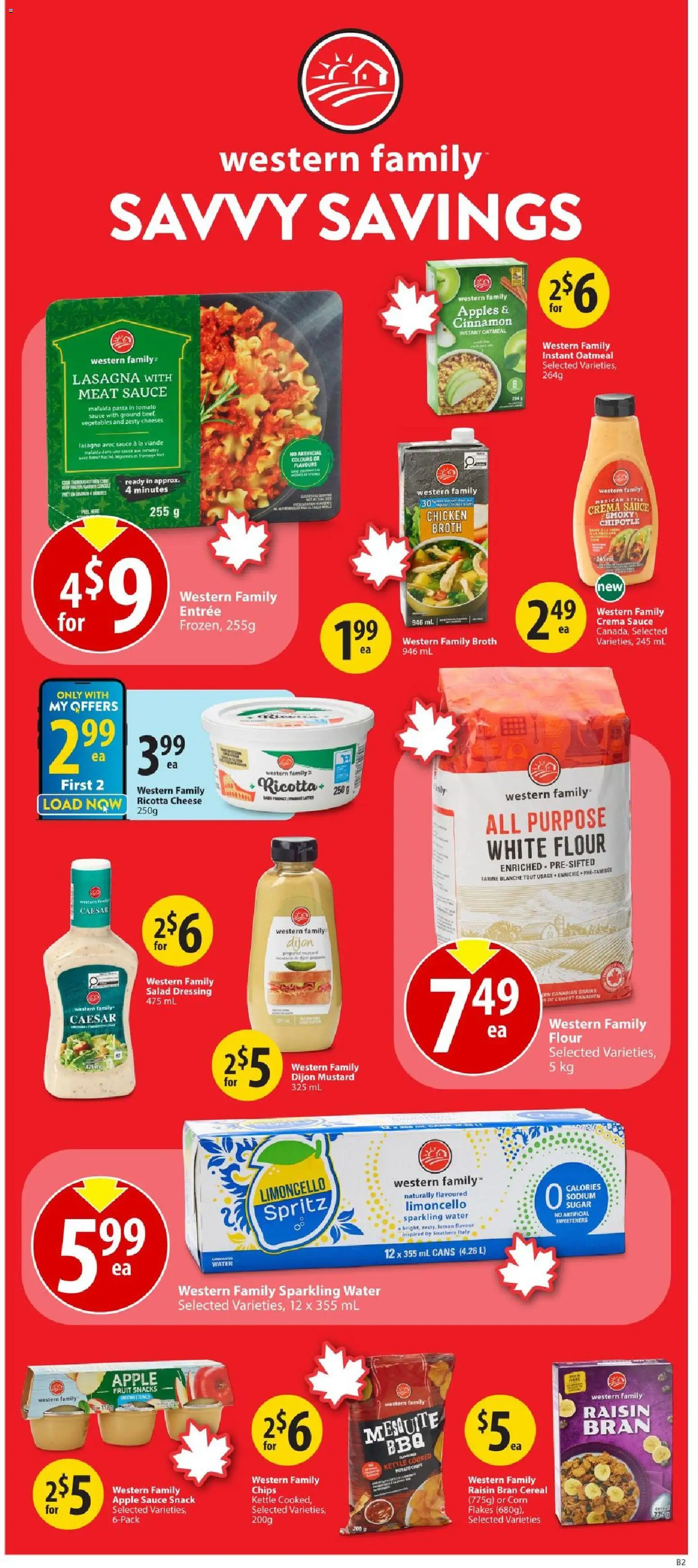 Save on foods flyer valid from Jul 30, 2026 | Page: 25 | Products: Pasta, Cheese, Chicken, Apples