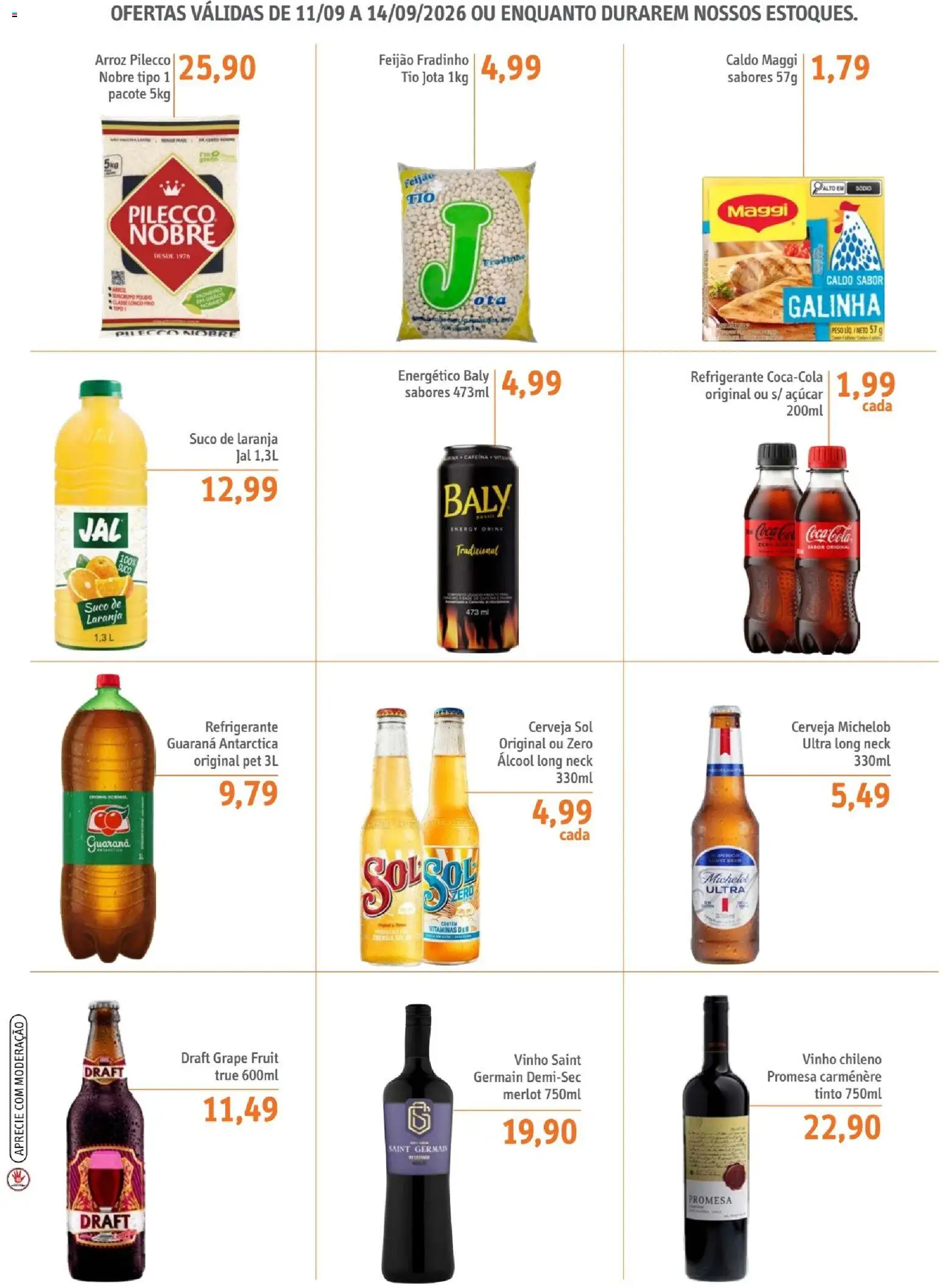 Sonda Folheto - válido de 11/09/2026 | Página: 3 | Produtos: Álcool, Suco, Açúcar, Refrigerante