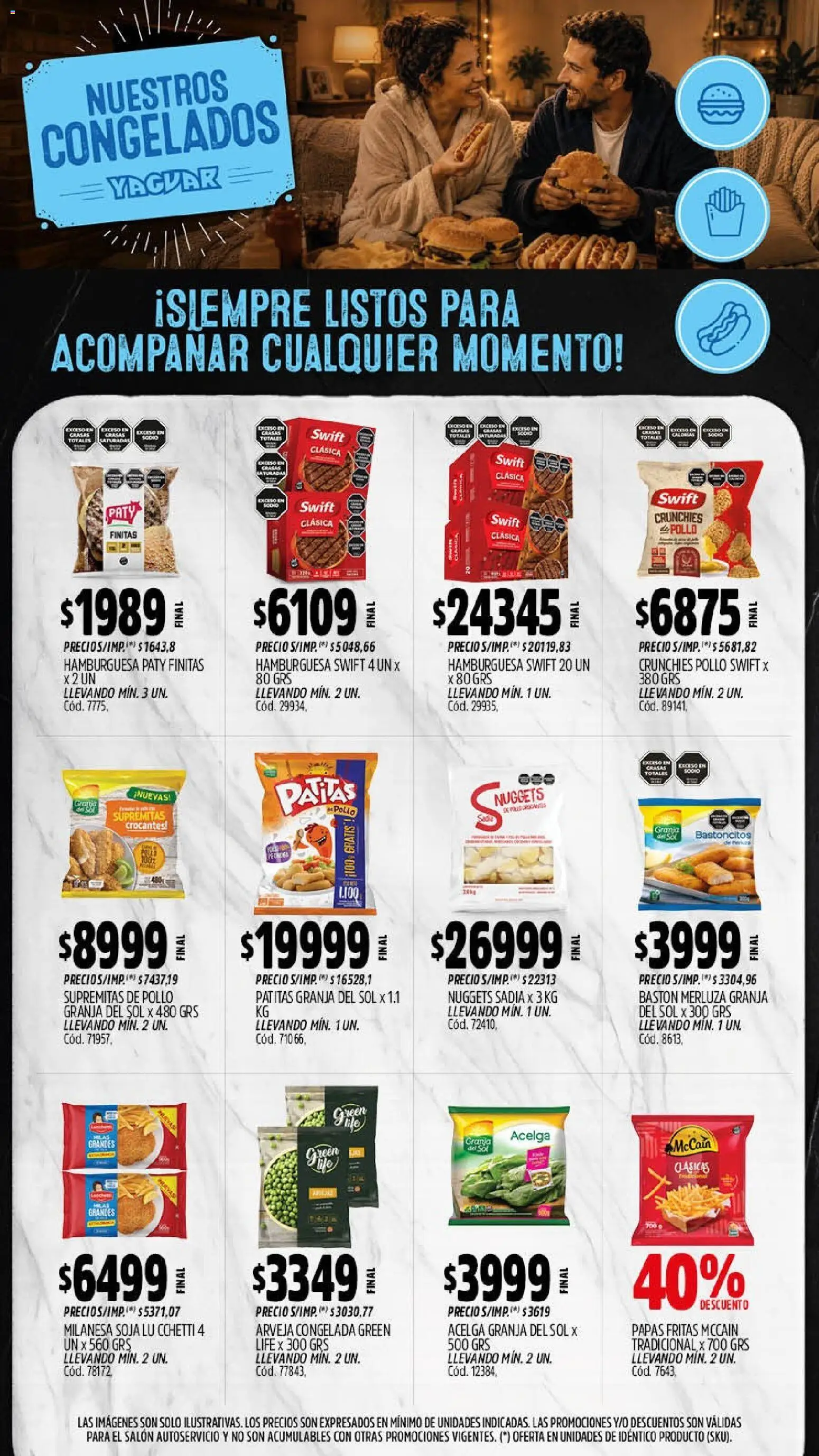 Yaguar - Oferta Semanal Santa Fé │ válido desde el 07/09/2026 | Página: 12 | Productos: Acelga, Hamburguesa, Papas, Papas fritas