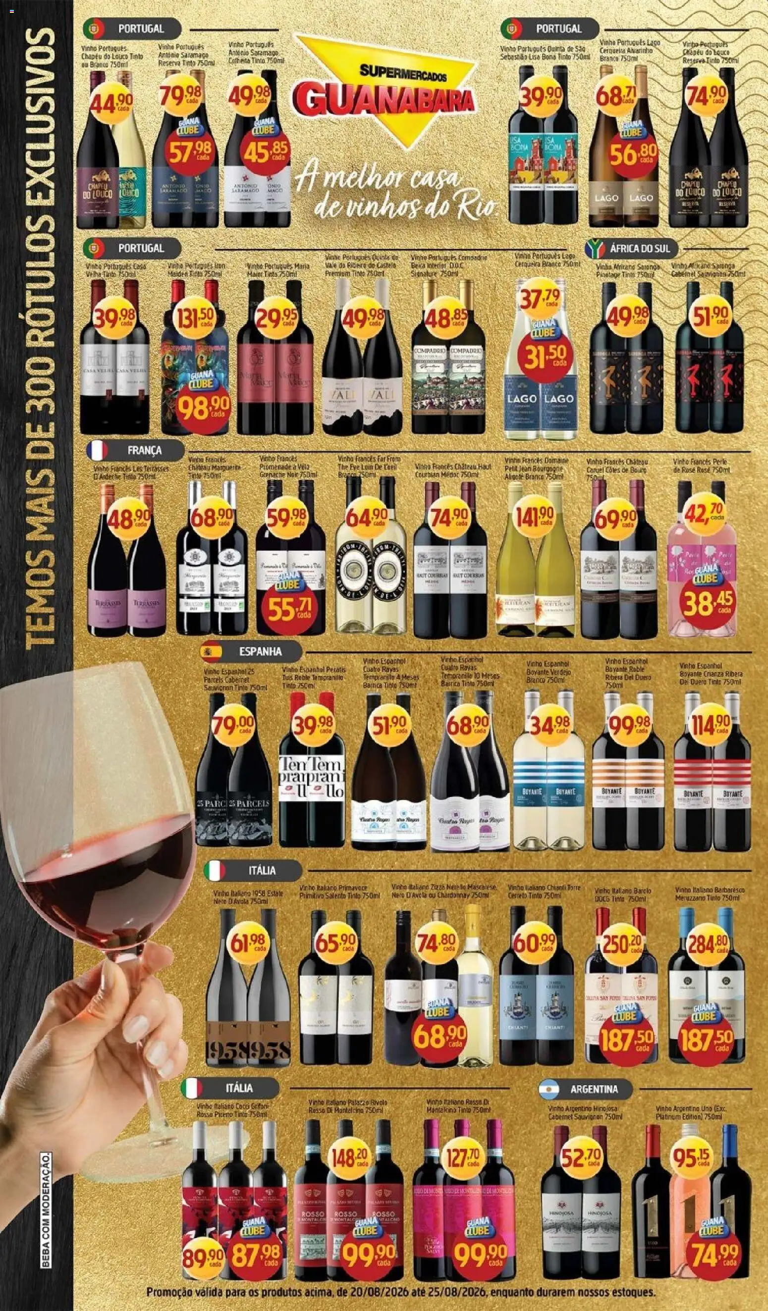 Supermercados Guanabara Folheto - válido de 20/08/2026 | Página: 10 | Produtos: Vinho, Chapéu