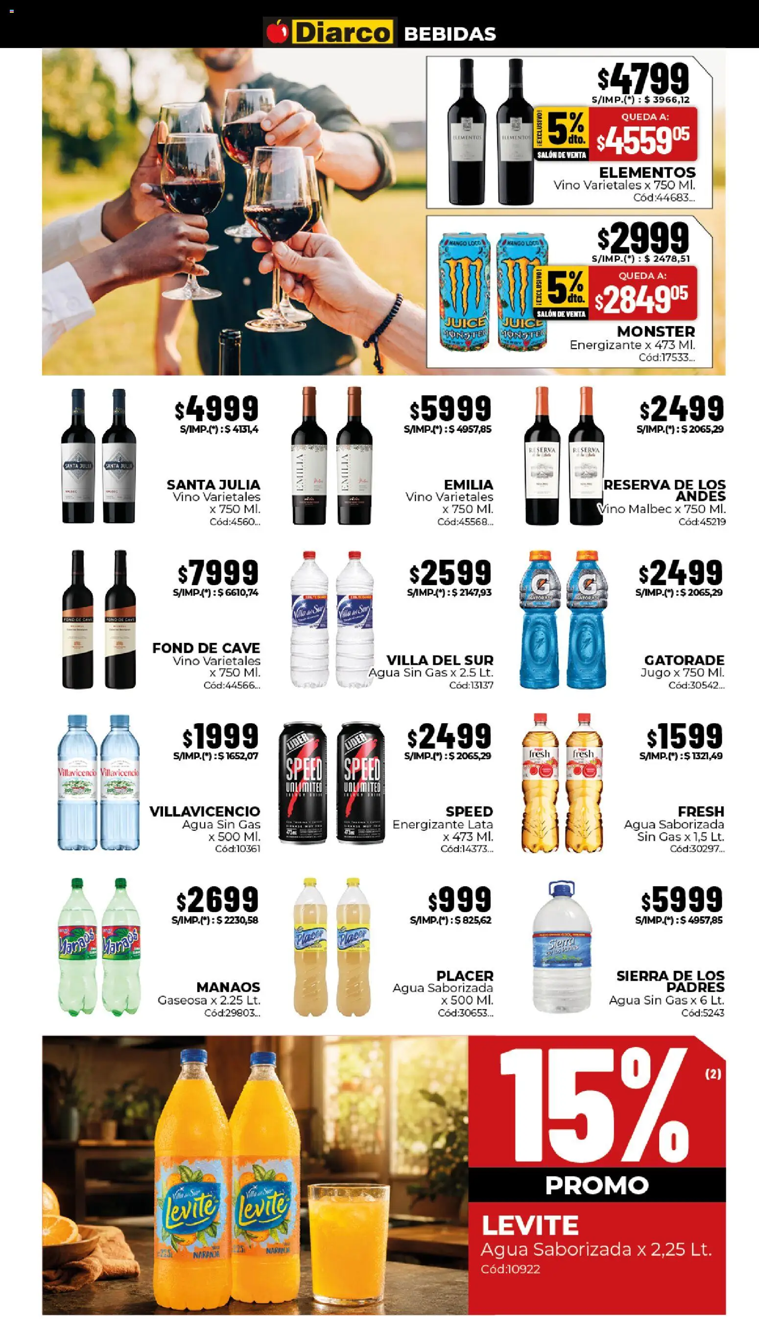 Diarco ofertas │ válido desde el 20/07/2026 | Página: 8 | Productos: Gaseosa, Mango, Vino, Sierra