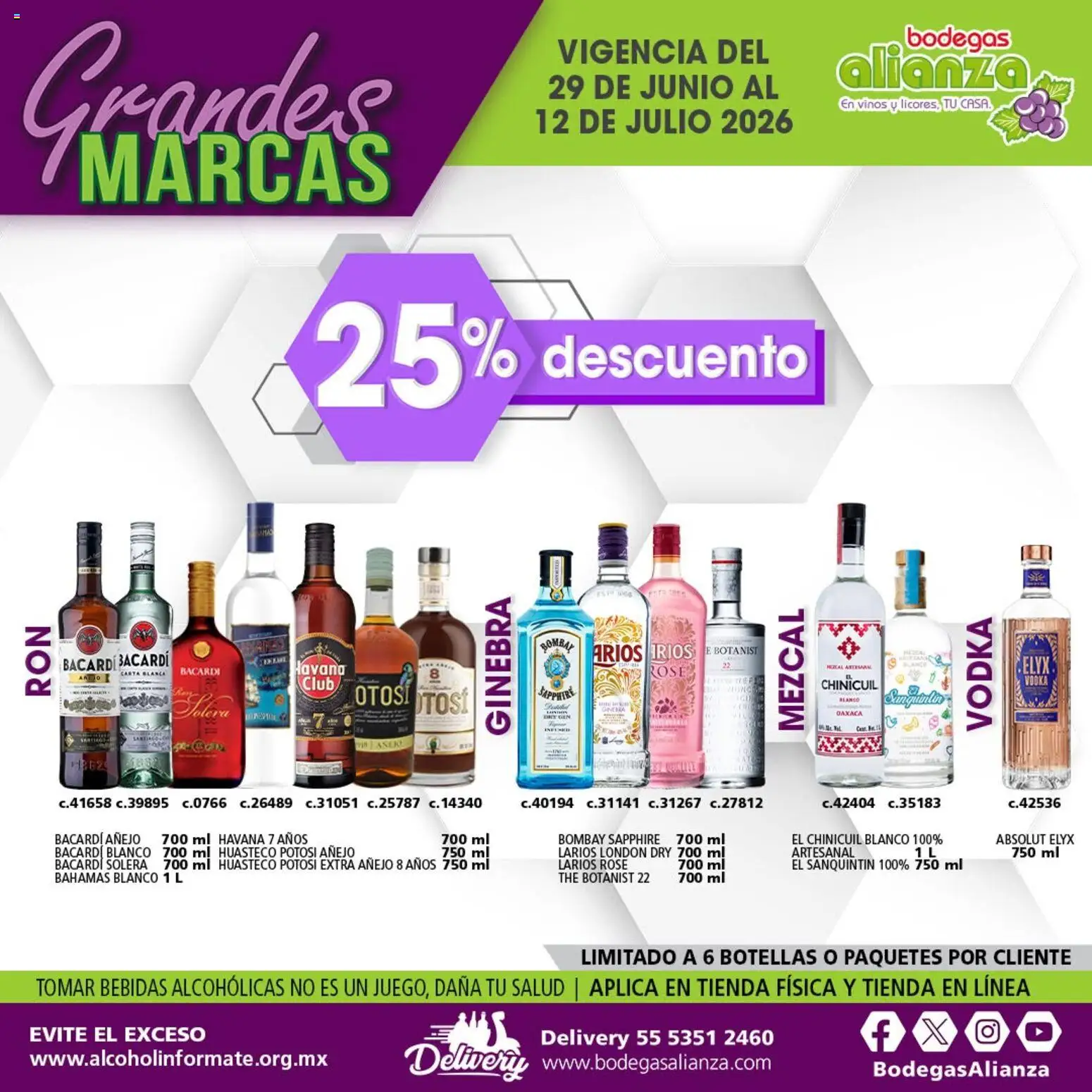 Nuevas ofertas de Bodegas Alianza válidas en toda la República Mexicana desde el 29/06/2026. ¡Encuentra las mejores ofertas en Bodegas Alianza catálogo Grandes Marcas! | Página: 6 | Productos: Gin, Ginebra, Vodka