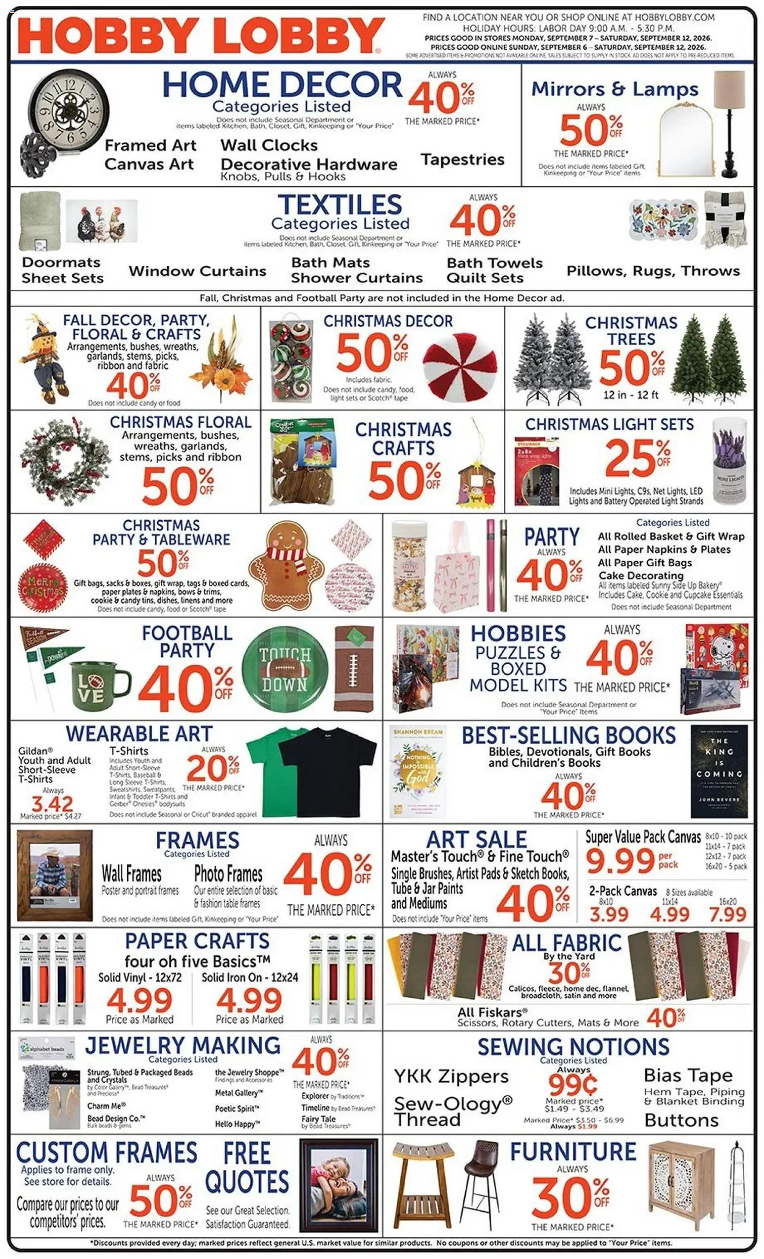 Hobby Lobby Weekly Ad - valid from 09/06/2026 | Page: 1