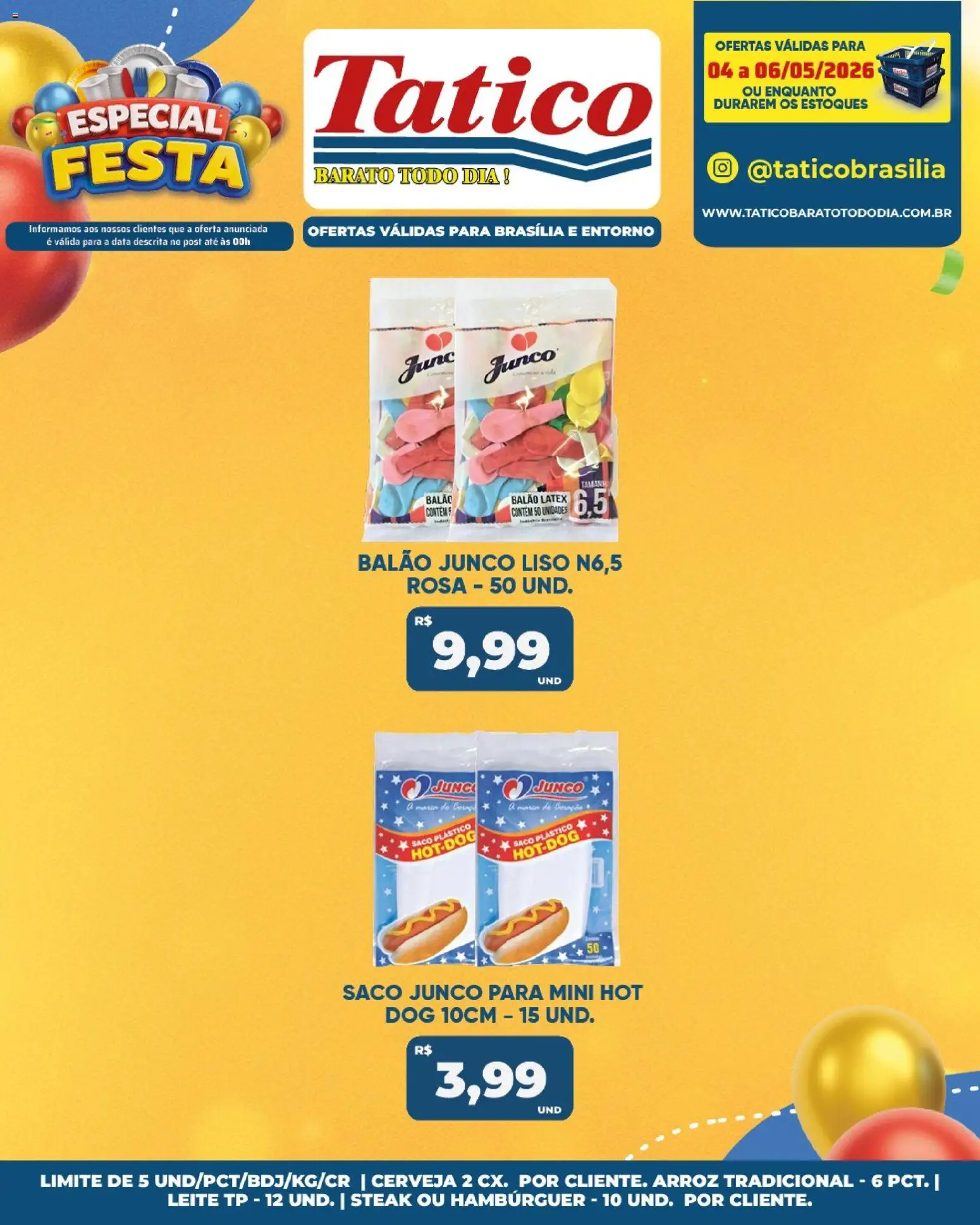 Tatico Folheto - válido de 07.05.2026 | Página: 56 | Produtos: Leite, Cerveja, Arroz, Hambúrguer