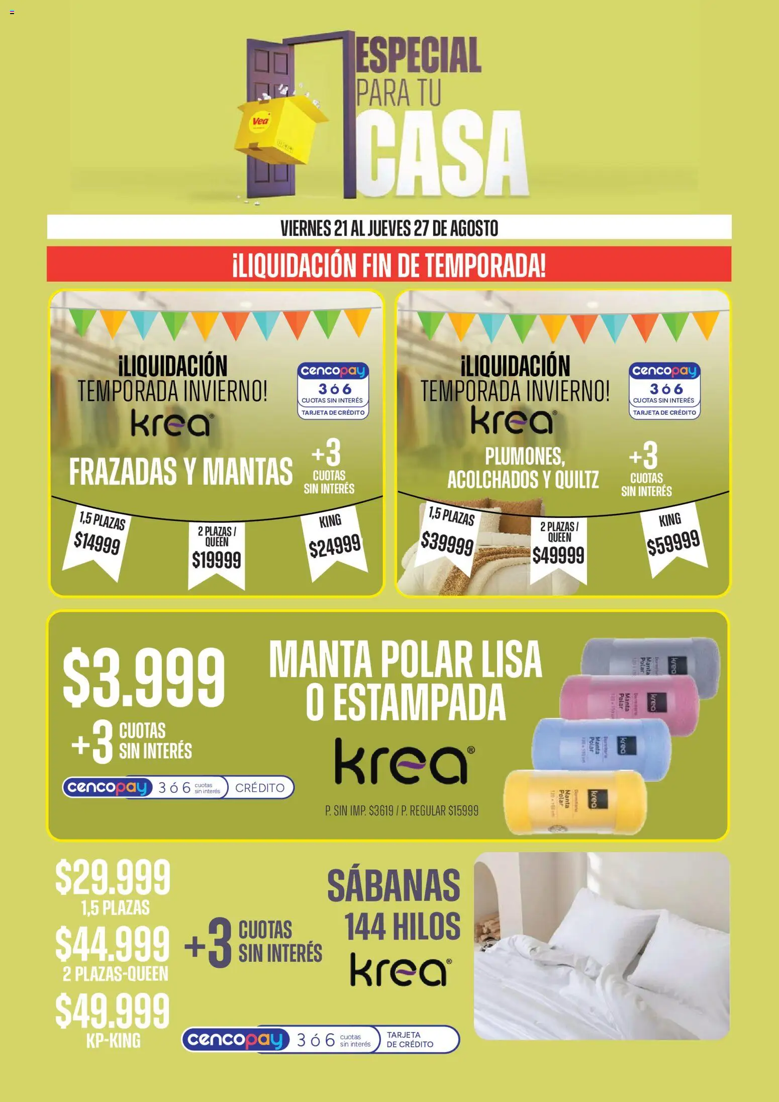 Vea - Especial para tu casa │ válido desde el 21/08/2026 | Página: 6 | Productos: Sabanas, Manta