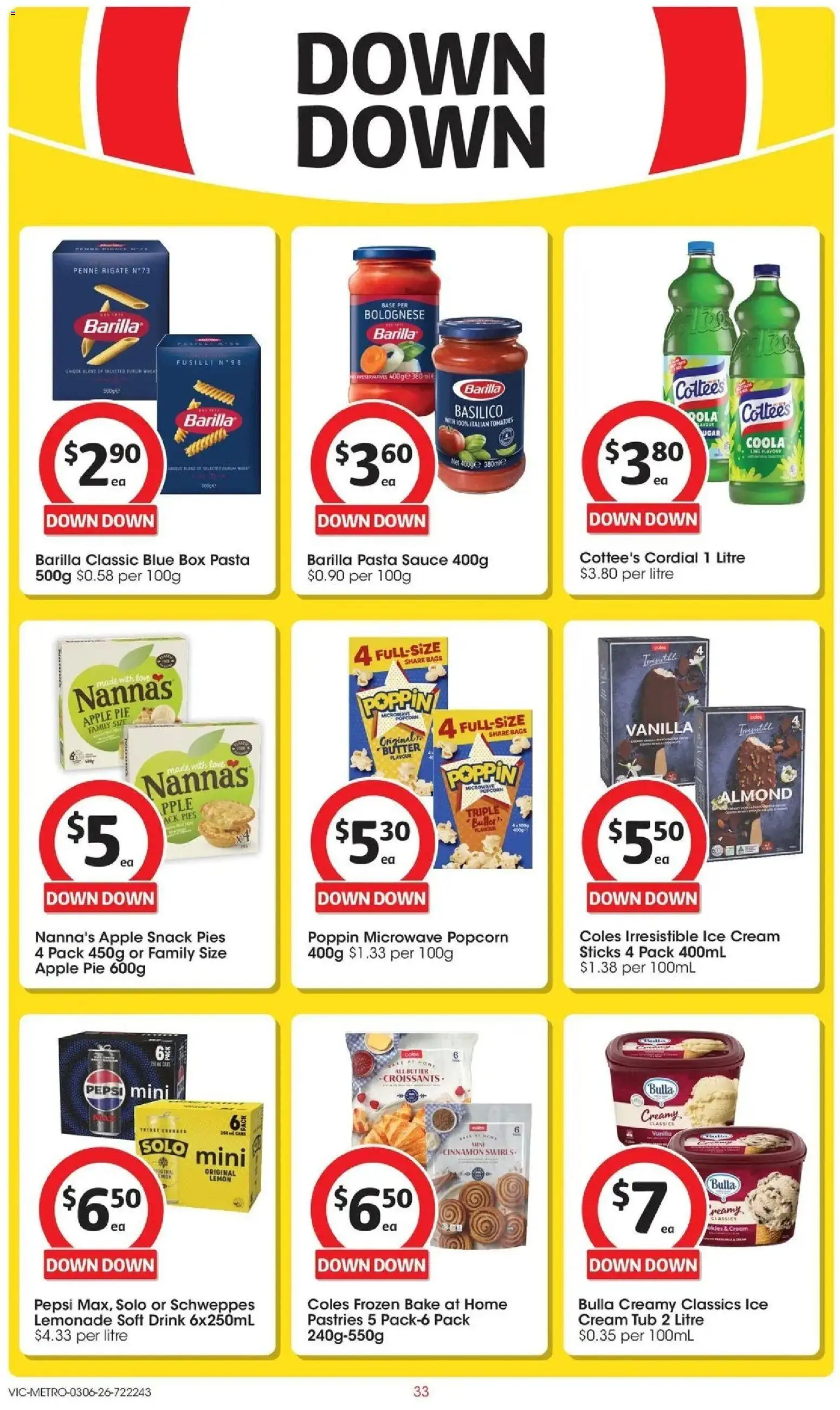 Coles catalogue - valid from 02.06.2026 | Page: 33 | Products: Pasta, Cream, Popcorn, Lemon