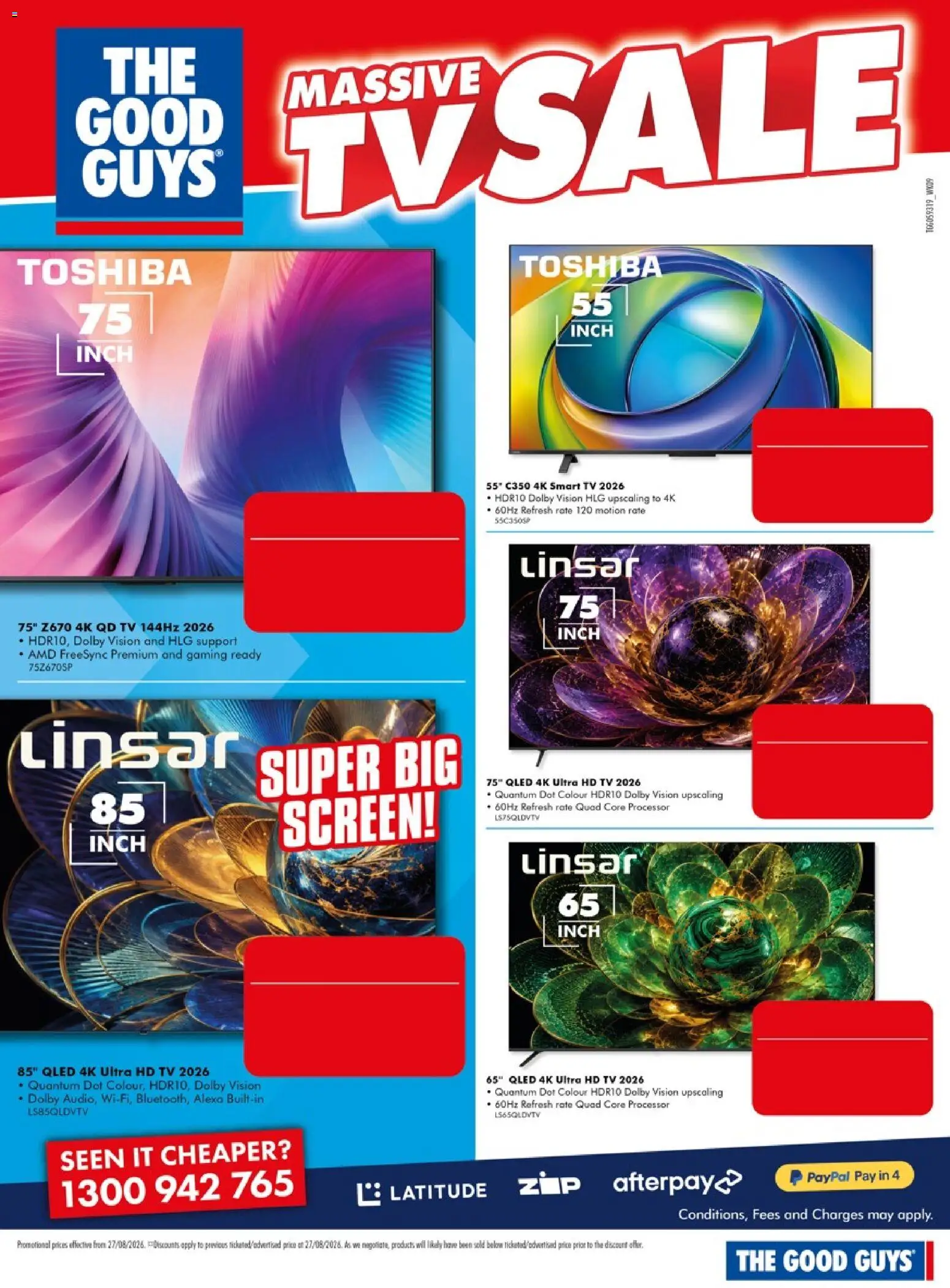 The Good Guys catalogue - valid from 26/08/2026 | Page: 11 | Products: Tv, Smart tv, Screen