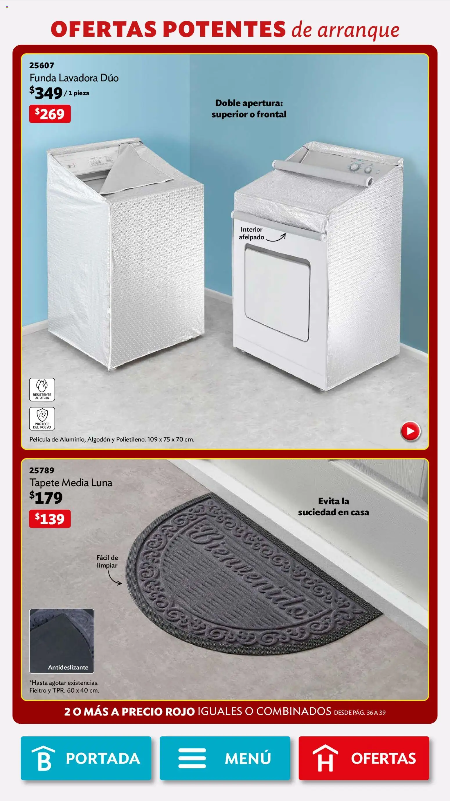 Nuevas ofertas de Betterware válidas en toda la República Mexicana desde el 02/02/2026. ¡Encuentra las mejores ofertas en Betterware campaña 2 2026! | Página: 36 | Productos: Agua, Funda, Lavadora, Tapete