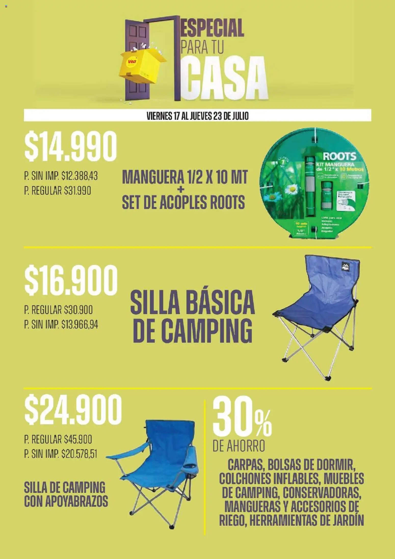 Vea - Especial para tu casa │ válido desde el 17/07/2026 | Página: 4 | Productos: Silla, Manguera