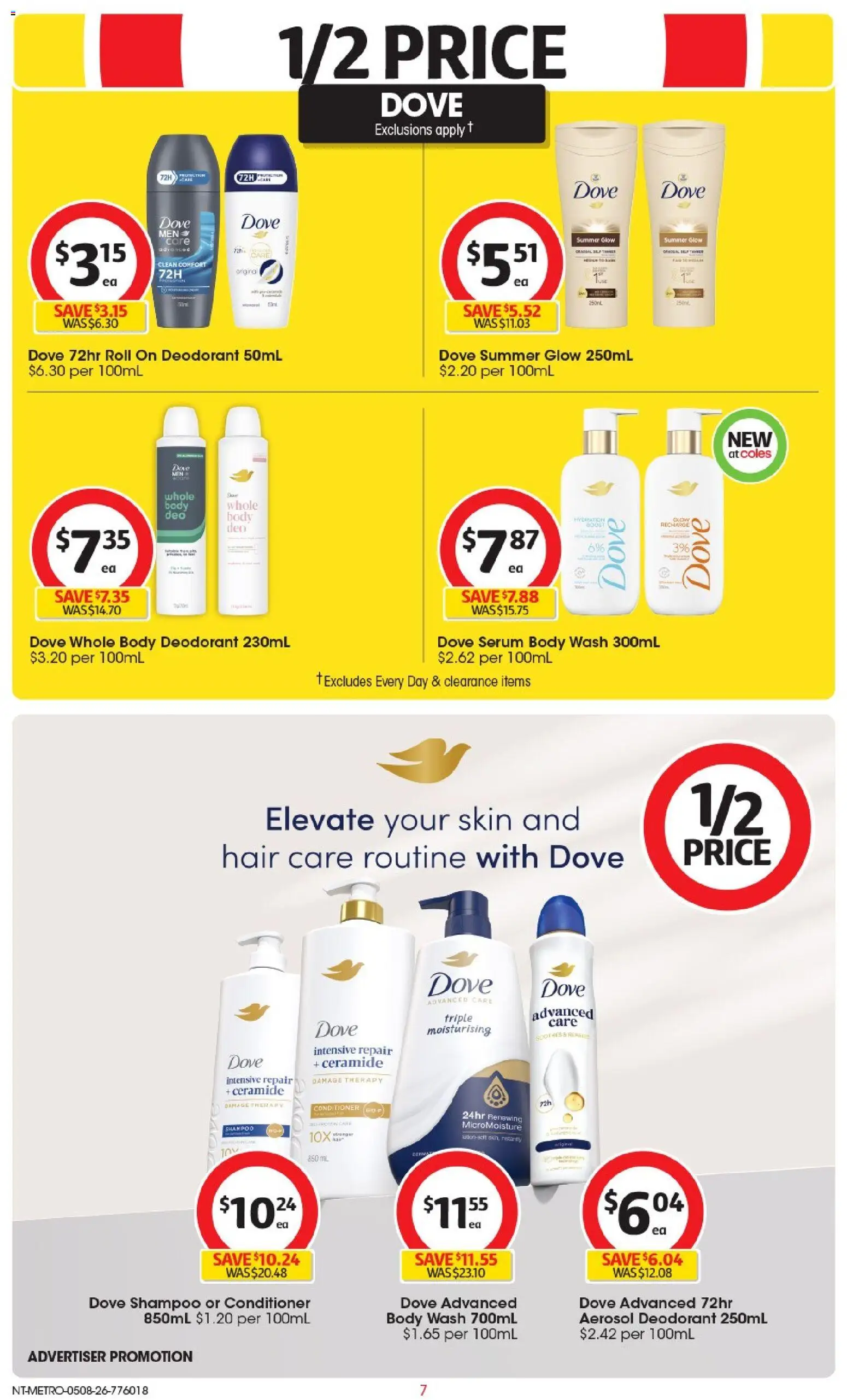 Coles catalogue - valid from 05/08/2026 | Page: 7 | Products: Shampoo, Lotion, Deodorant, Body lotion