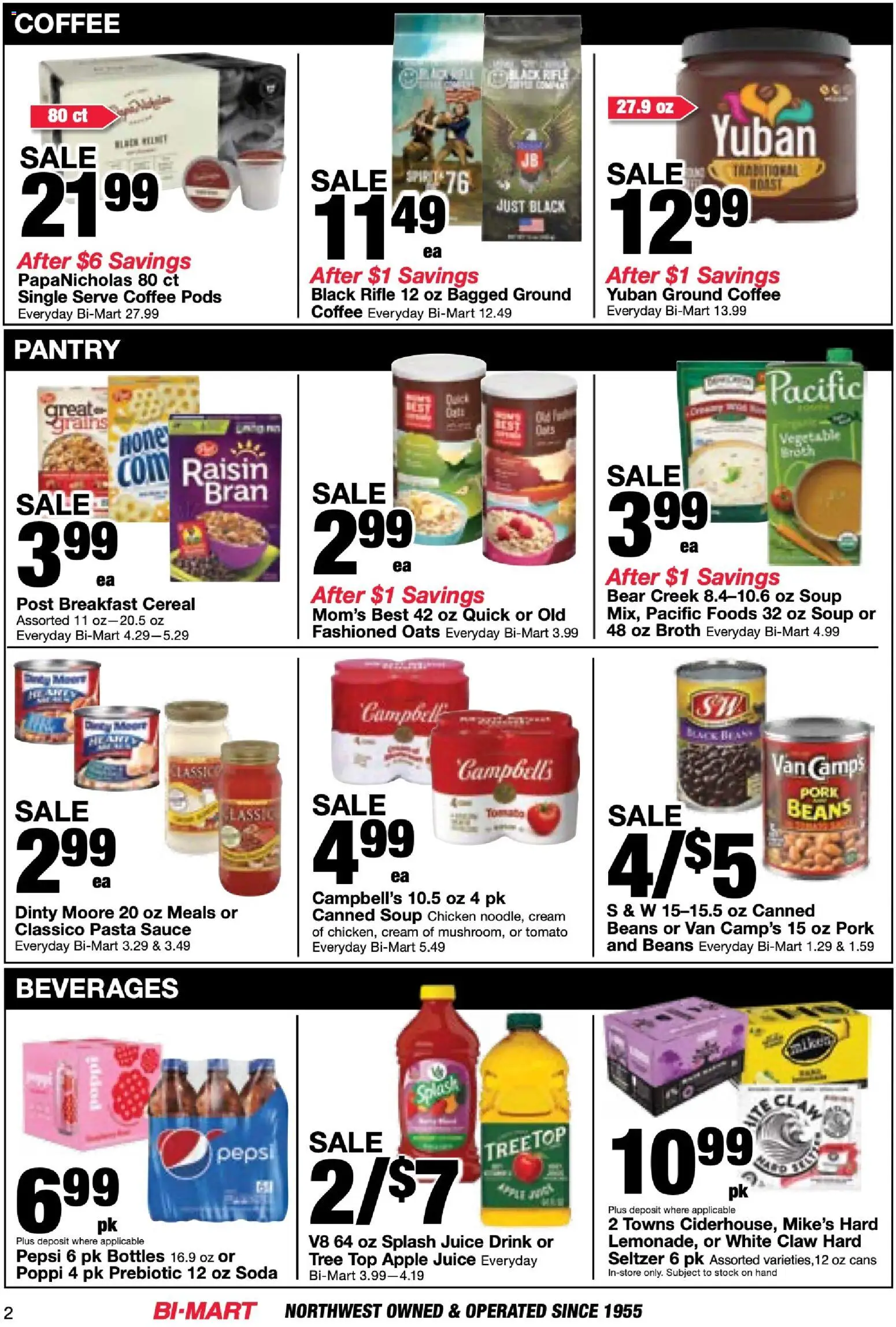 Bi-Mart Weekly Ad - valid from 09/29/2026 | Page: 2 | Products: Apple juice, Grains, Sauce, Tomato