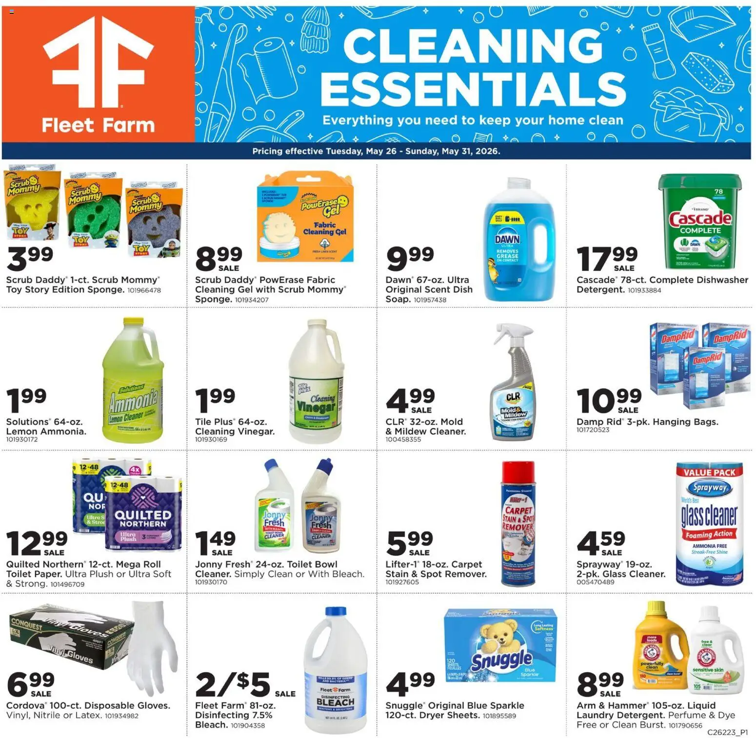 Mills Fleet Farm Home & Cleaning - valid from 26.05.2026 | Page: 1 | Products: Vinegar, Carpet, Dryer, Dishwasher