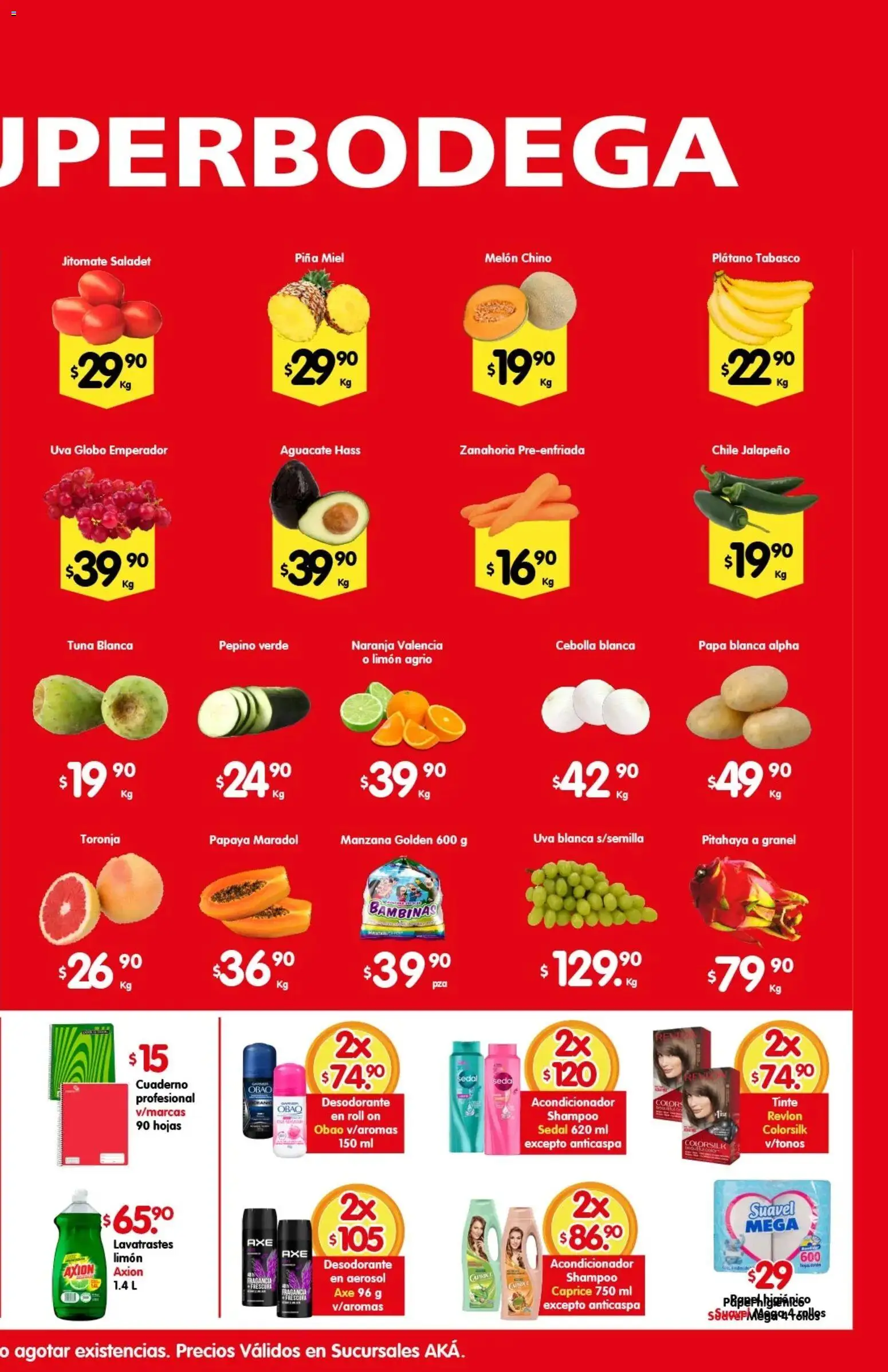 Nuevas ofertas de Arteli válidas en toda la República Mexicana desde el 25/08/2026. ¡Encuentra las mejores ofertas en Arteli folleto Aká Superbodegas! | Página: 2 | Productos: Chile, Uva, Shampoo, Fragancia