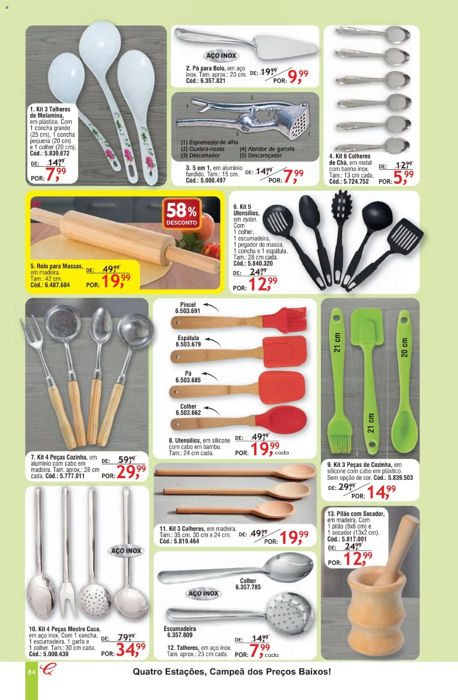 Quatro Estações Folheto - válido de 01.05.2026 | Página: 80 | Produtos: Abridor, Espremedor, Talheres, Escumadeira