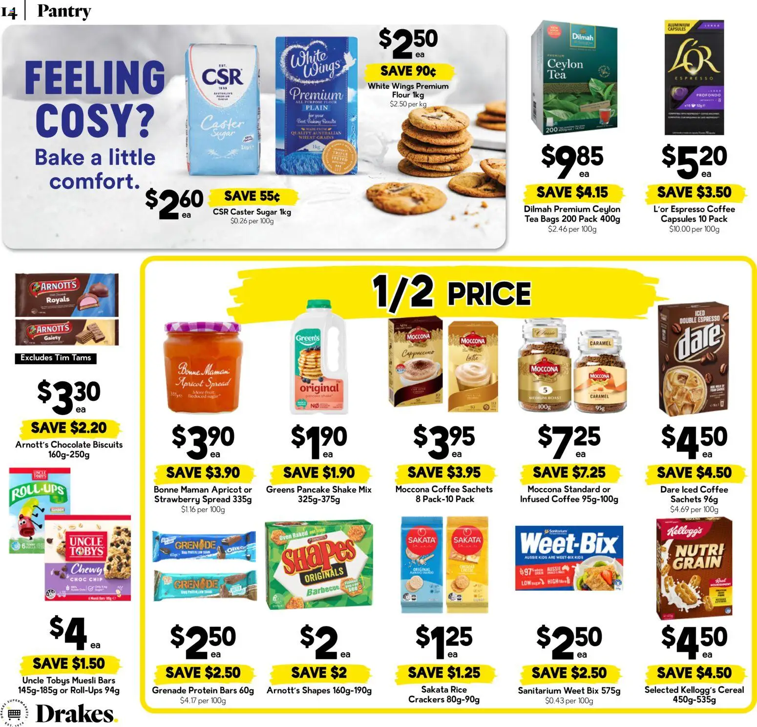 Drakes catalogue - valid from 02/09/2026 | Page: 14 | Products: Biscuits, Sugar, Moccona, Roast