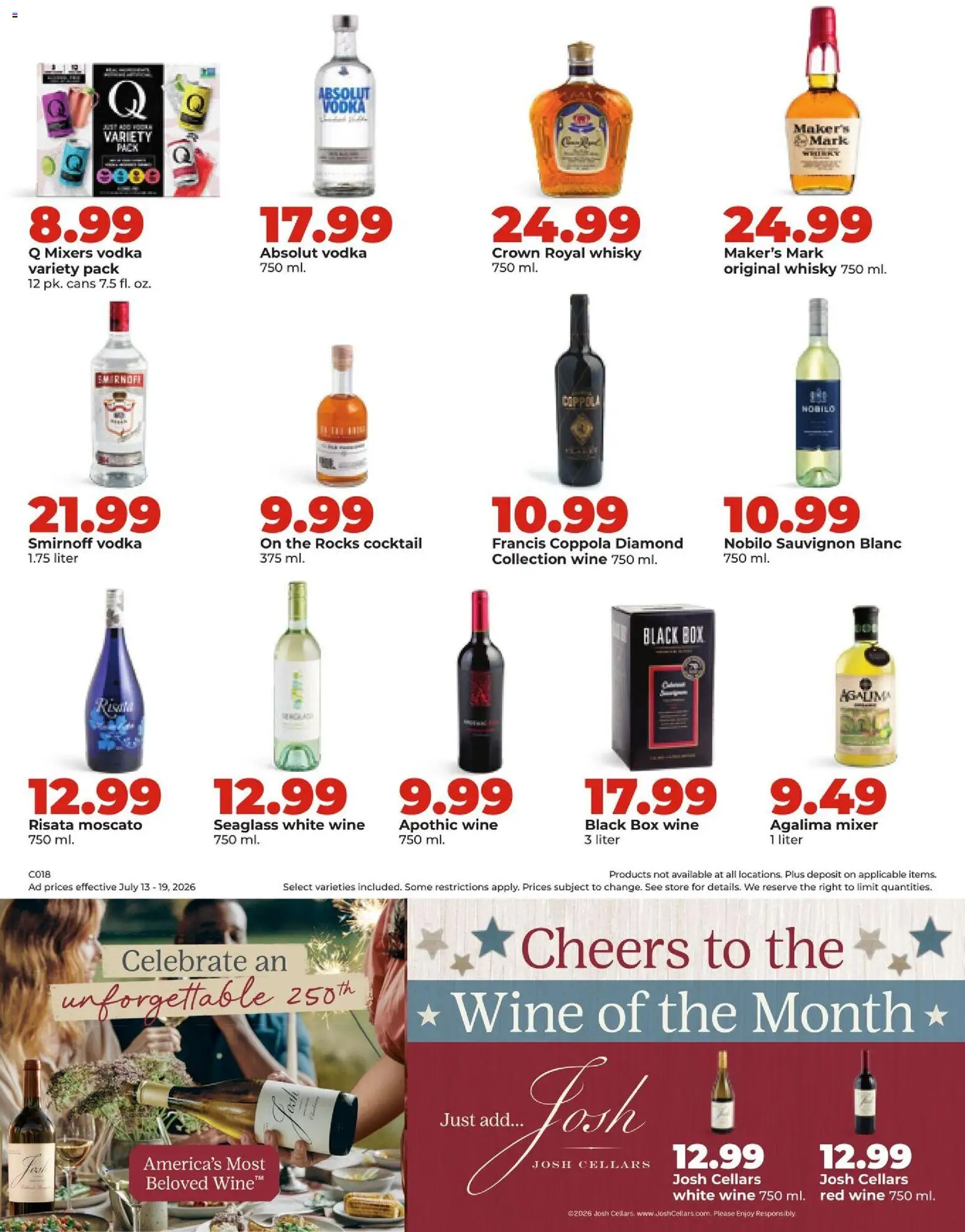 HyVee Weekly Ad - valid from 07/13/2026 | Page: 40 | Products: Box, Wine, Vodka, Mixer