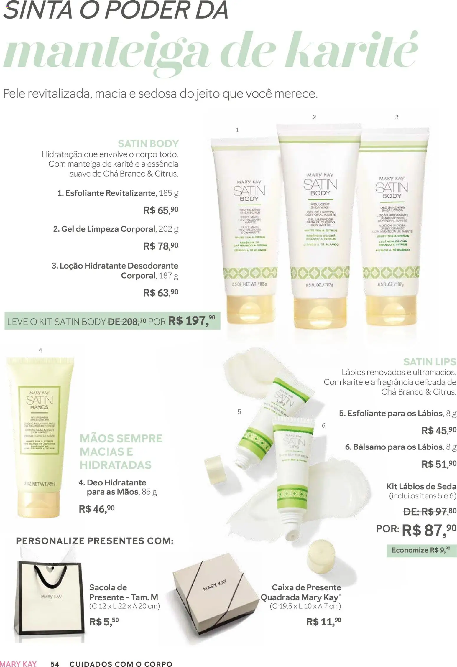 Mary Kay Folheto - válido de 01/03/2026 | Página: 54 | Produtos: Manteiga, Chá, Gel de limpeza, Body