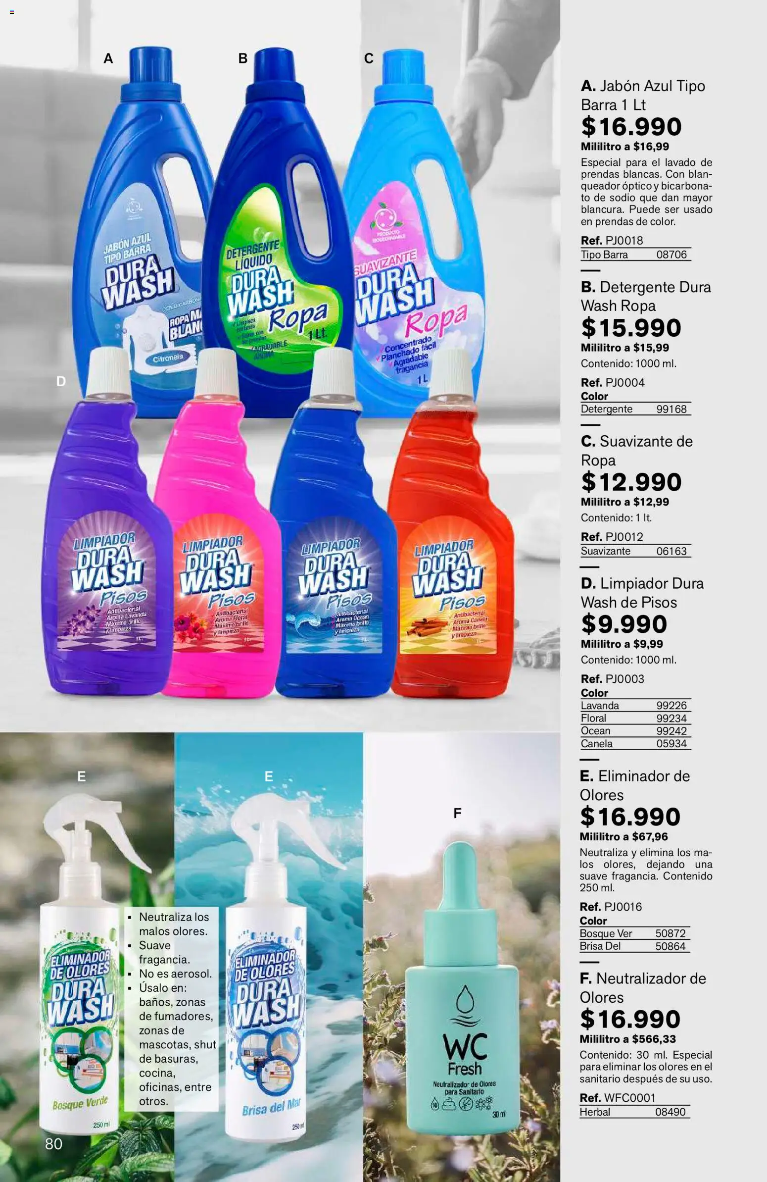 Leonisa revista - valida desde el 15/07/2026 | Página: 80 | Productos: Sanitario, Suavizante, Limpiador, Ropa