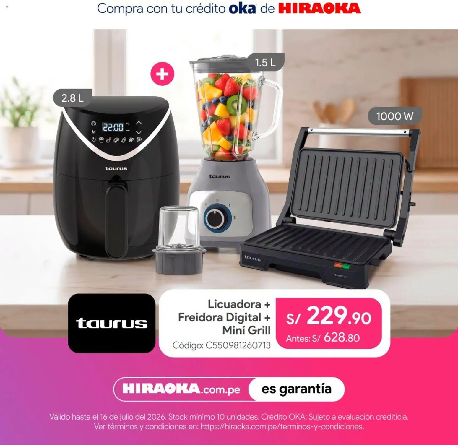 Catálogo Hiraoka válido desde 14/07/2026 | Página: 4 | Productos: Freidora, Licuadora