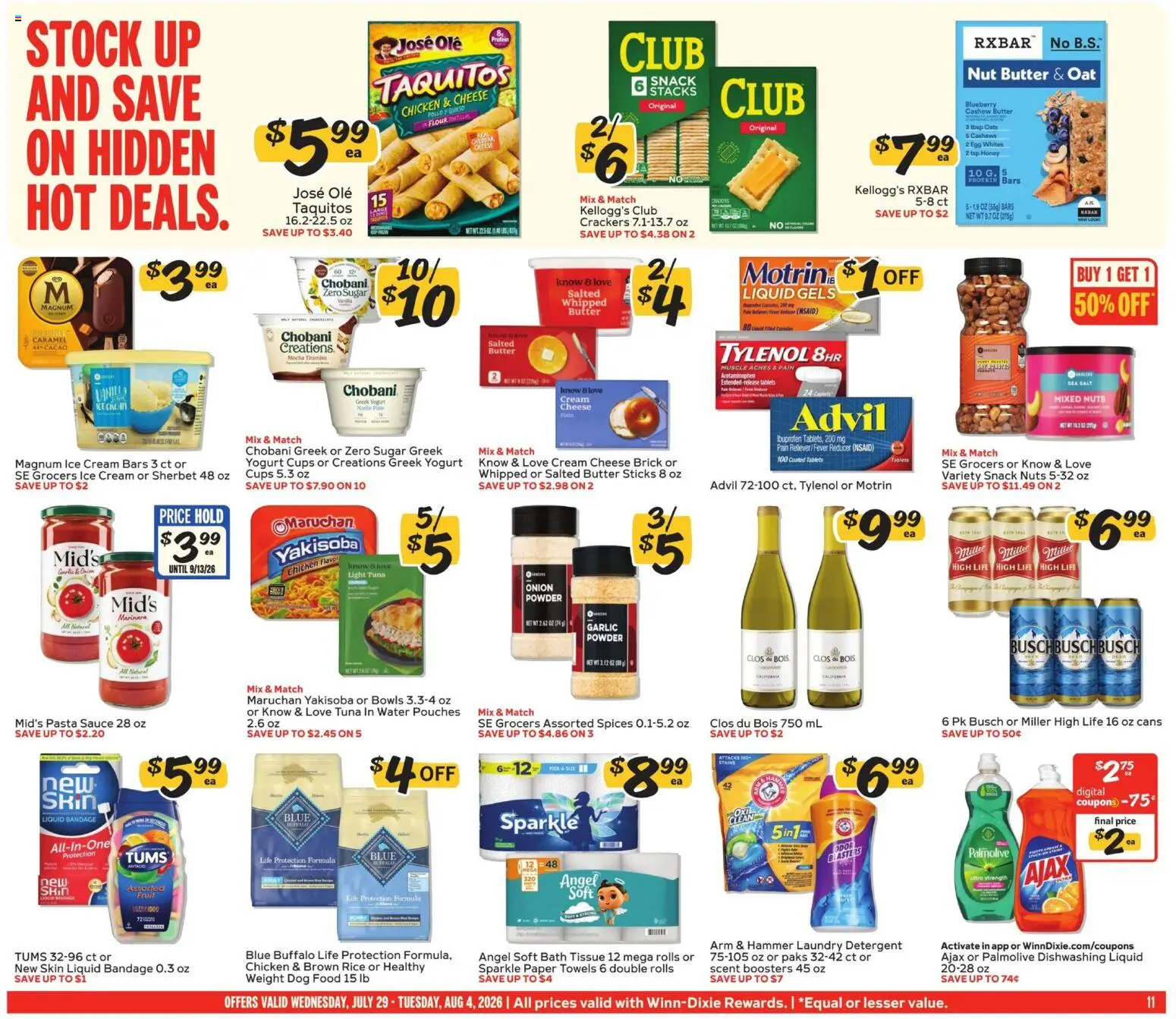Winn Dixie Weekly Ad - valid from 07/29/2026 | Page: 11 | Products: Powder, Detergent, Onion, Weight