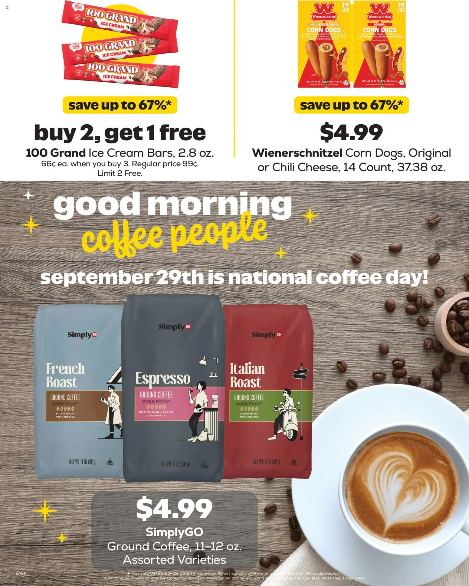 Grocery Outlet Weekly Ad - valid from 09/23/2026 | Page: 2 | Products: Chicken, Coffee, Cream, Ground coffee