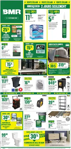 Preview of BMR weekly flyer / circulaire from shop BMR valid from Sep 3, 2026