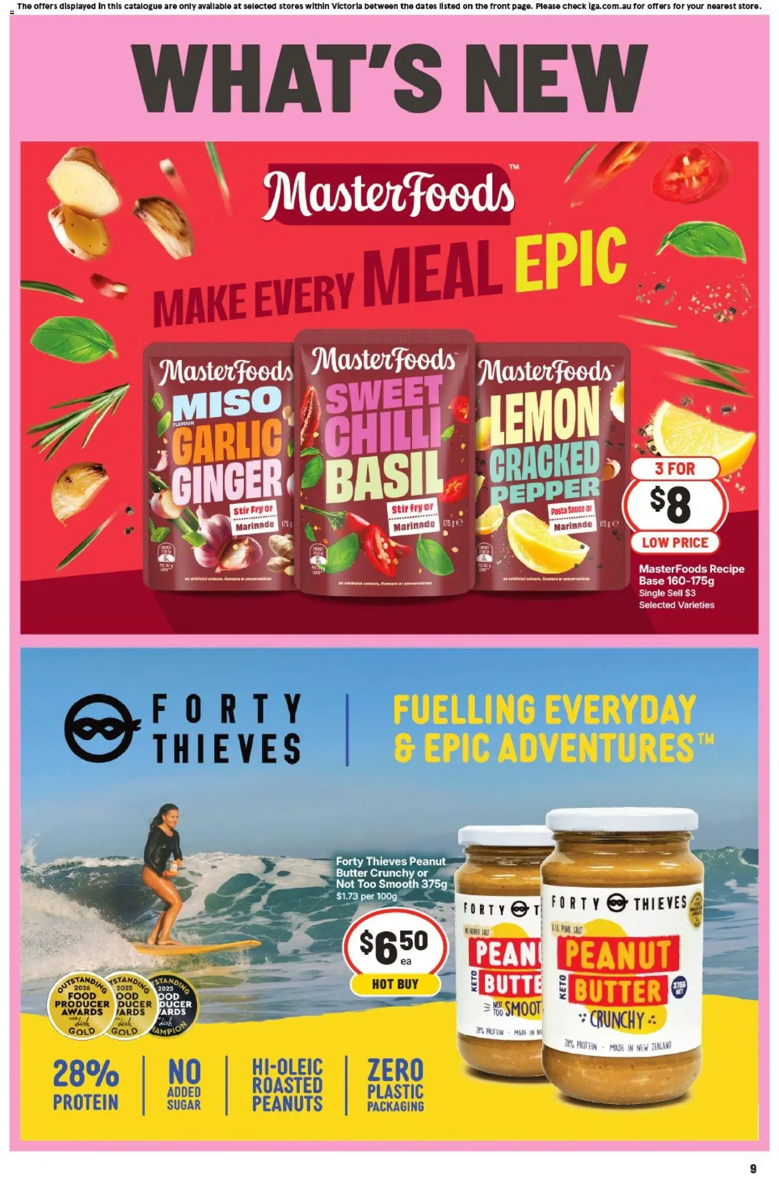 IGA catalogue - valid from 29/07/2026 | Page: 9 | Products: Pasta, Peanuts, Lemon, Garlic
