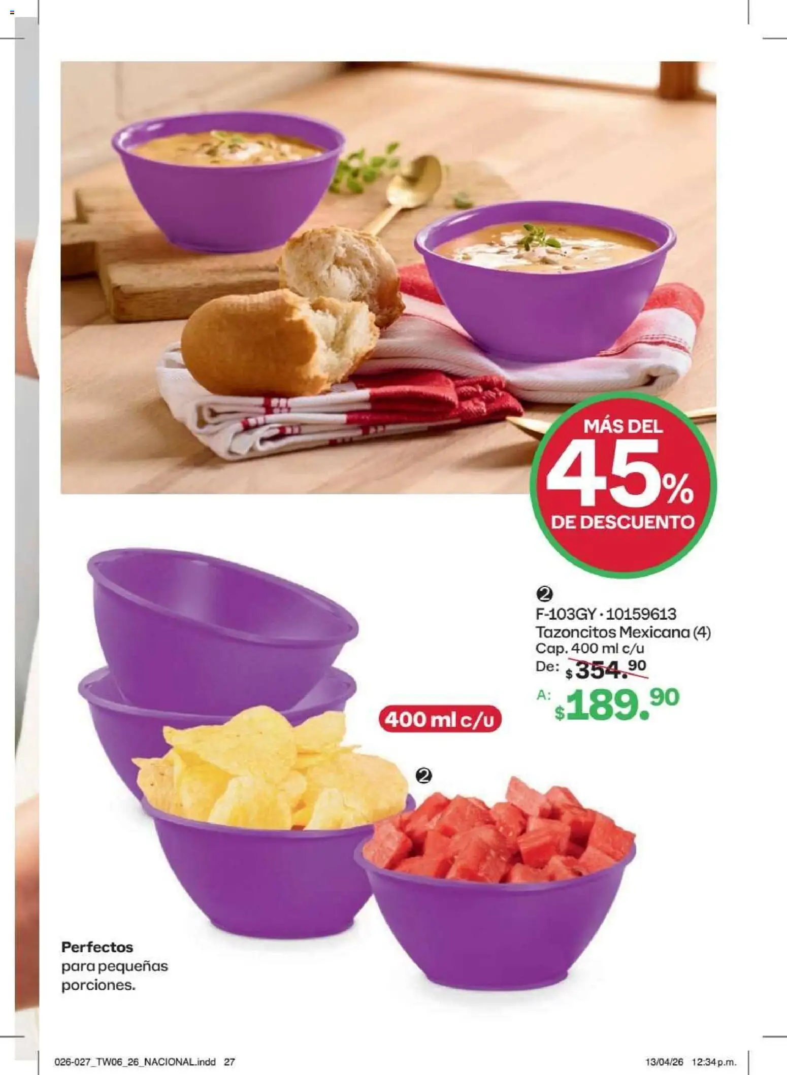 Nuevas ofertas de Tupperware válidas en toda la República Mexicana desde el 18/05/2026. ¡Encuentra las mejores ofertas en Tupperware catálogo! | Página: 27