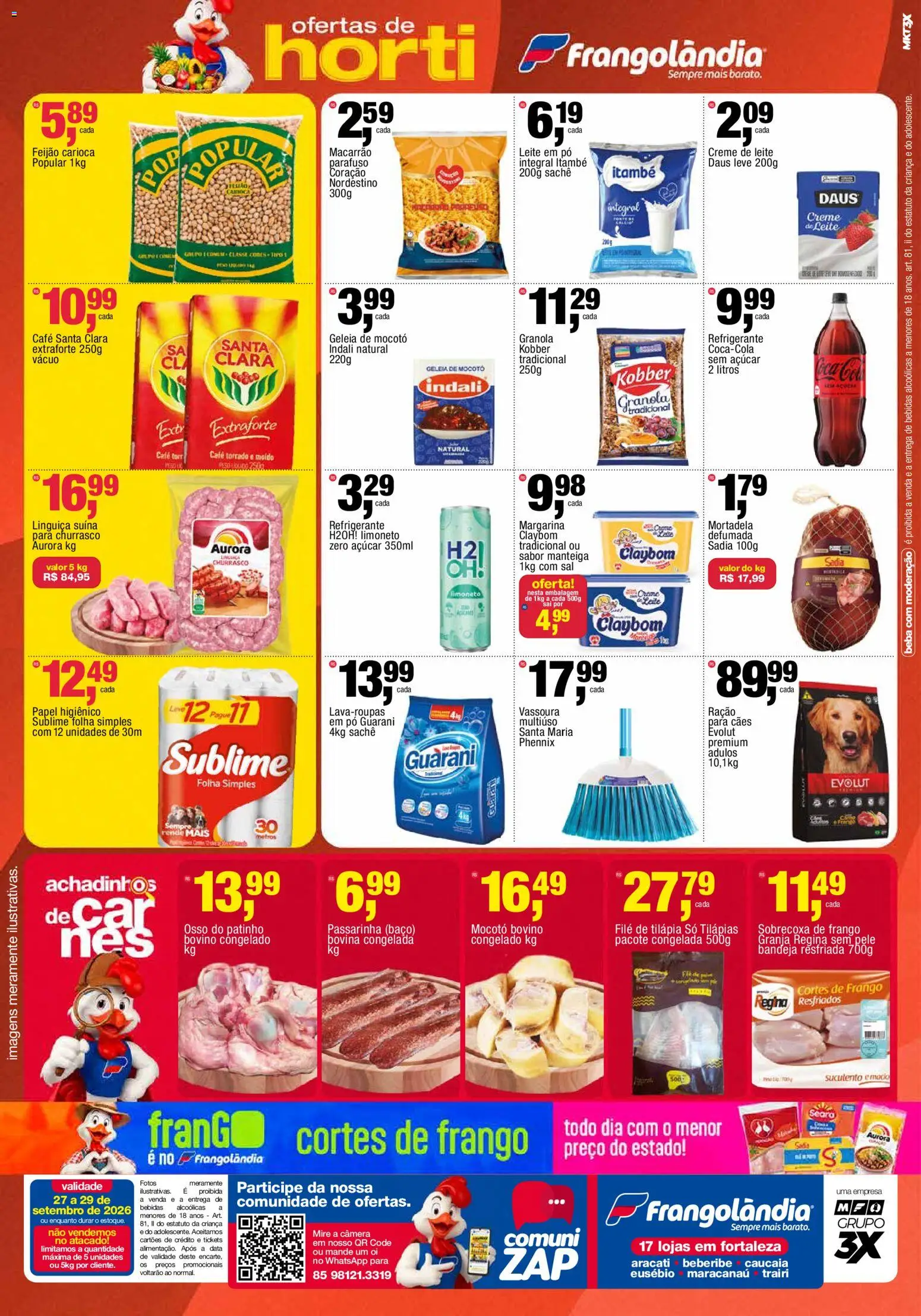 Frangolândia Folheto - válido de 27/09/2026 | Página: 2 | Produtos: Bebidas, Tilápia, Macarrão, Filé de tilápia