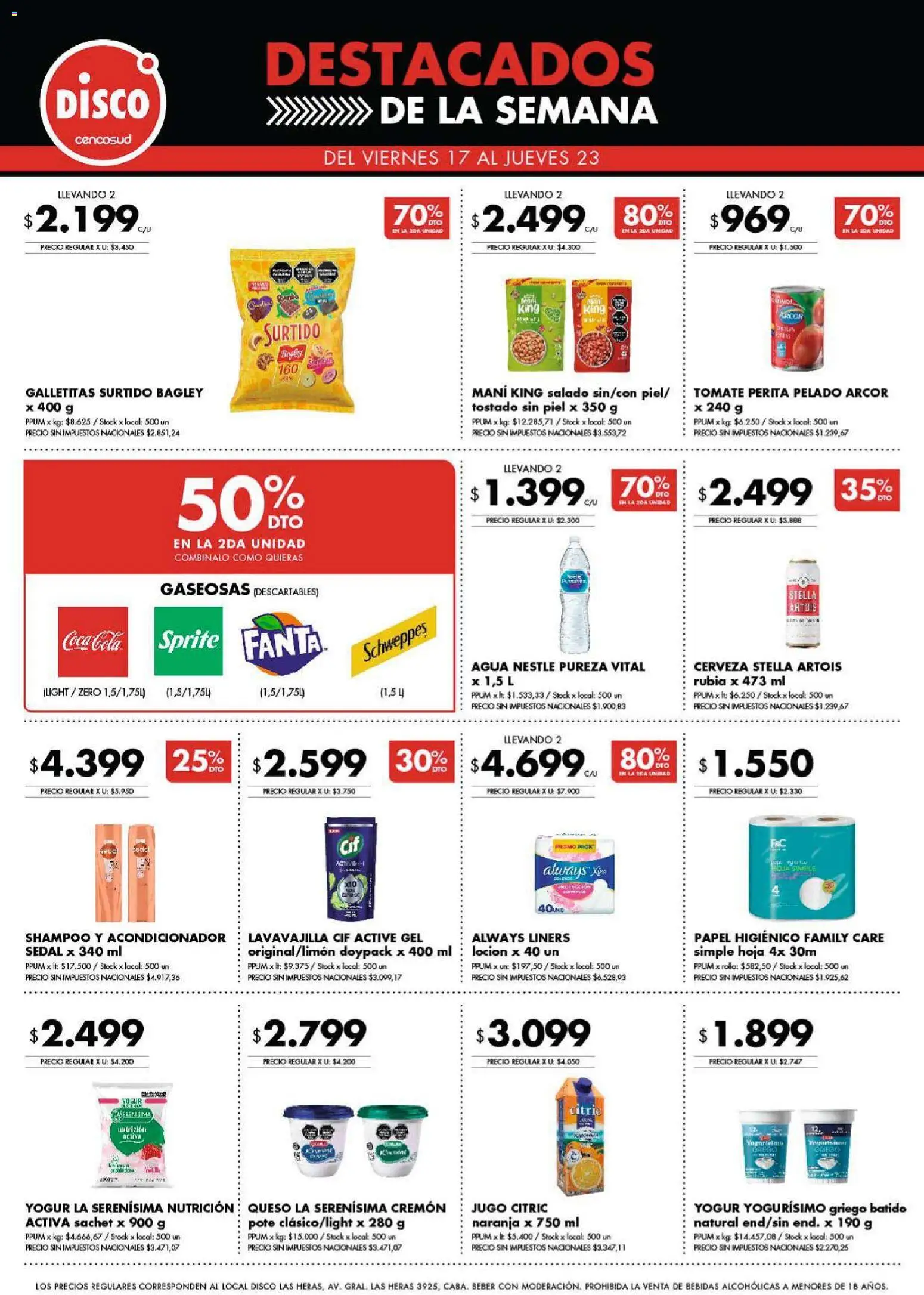 Disco - Destacados - Ofertas I Nacional │ válido desde el 16.04.2026 | Página: 1 | Productos: Loción, Agua, Yogur, Cerveza