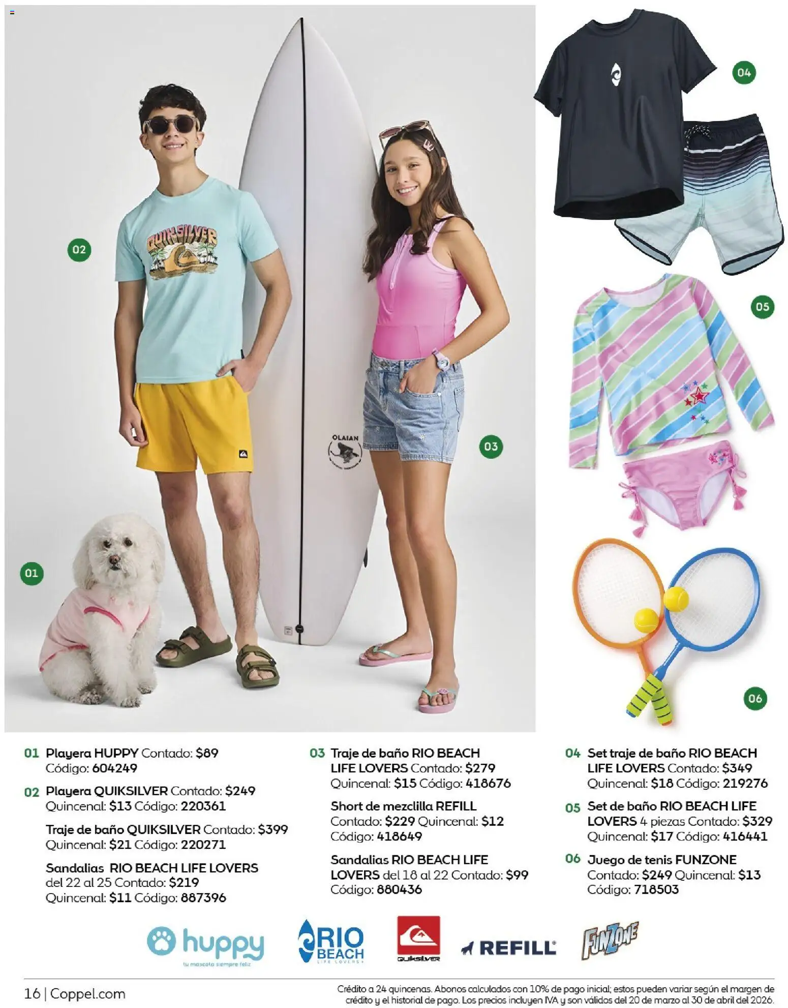 Nuevas ofertas de Coppel válidas en toda la República Mexicana desde el 01.03.2026. ¡Encuentra las mejores ofertas en Coppel catálogo Vacaciones Semana Santa! | Página: 16 | Productos: Playera, Short, Sandalias, Baño