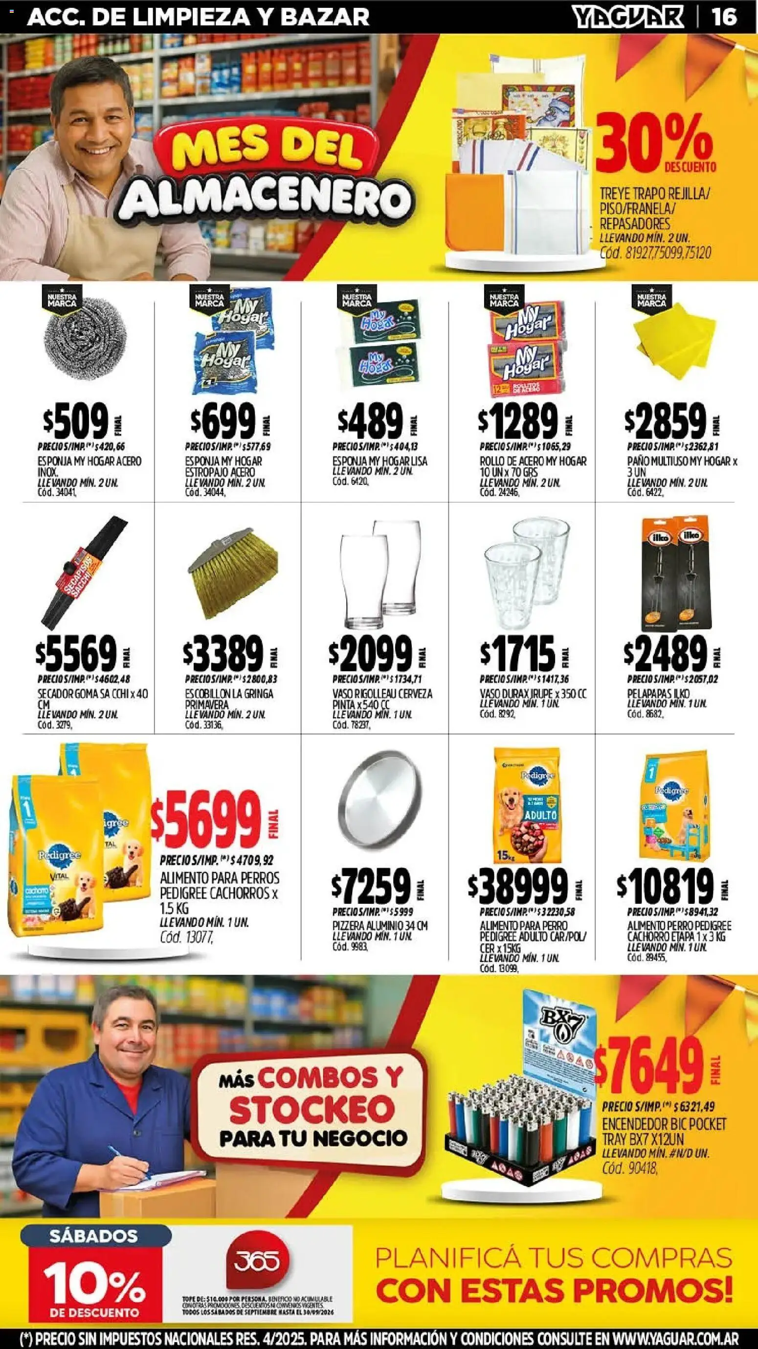 Yaguar - Oferta Semanal San Juan │ válido desde el 28/09/2026 | Página: 16 | Productos: Estropajo, Esponja, Cerveza, Alimento para perros