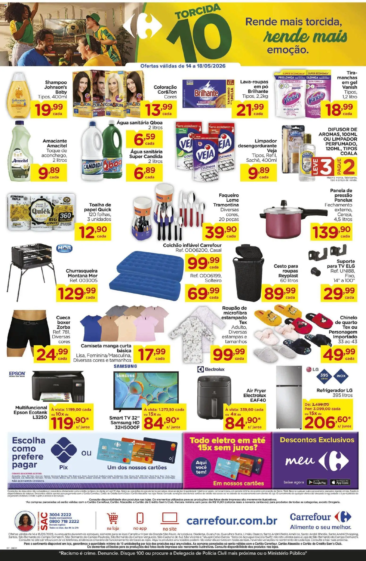 Carrefour Folheto - válido de 14.05.2026 | Página: 3 | Produtos: Difusor, Smart TV 32, Desengordurante, Amaciante